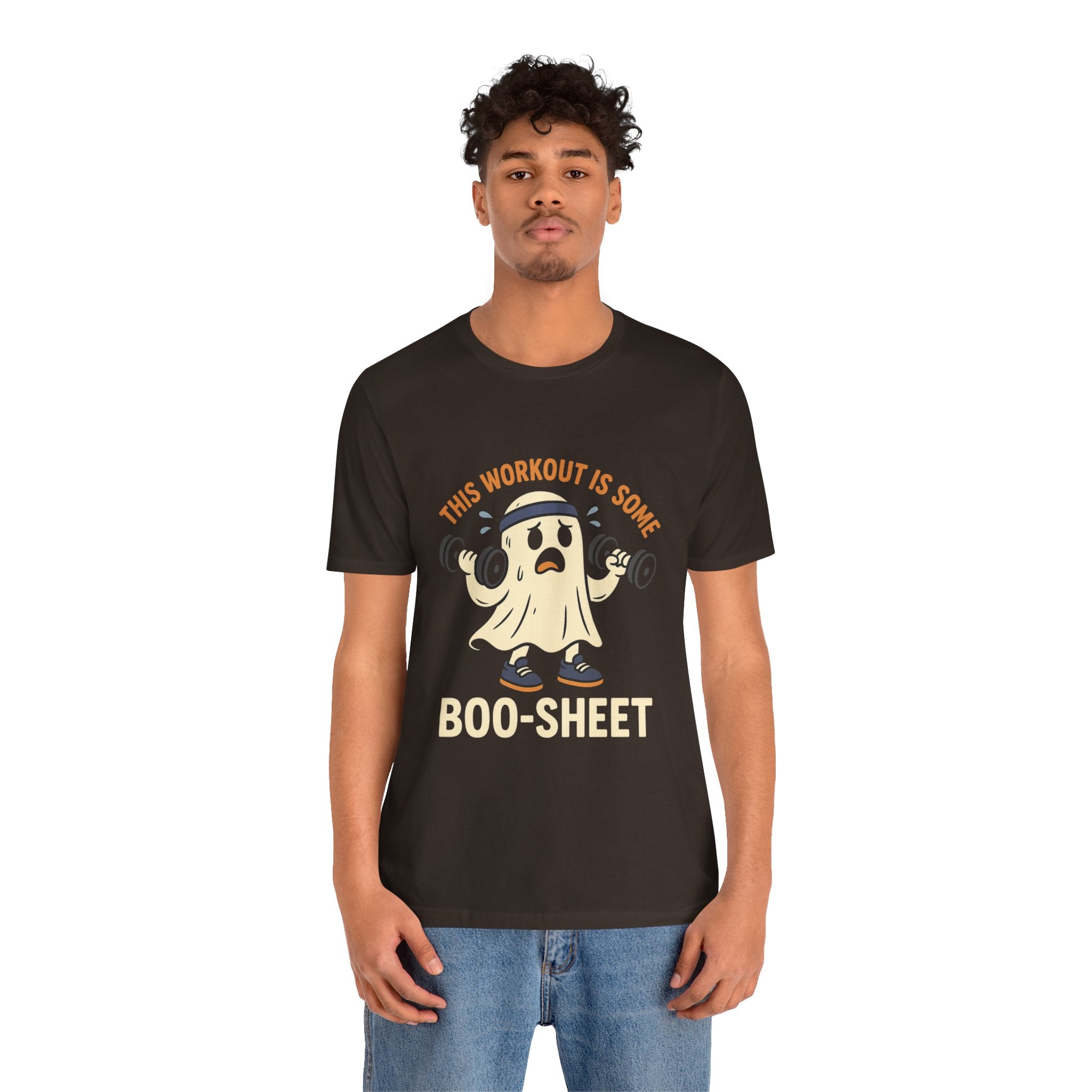 This Workout is Some Boo-Sheet Shirt – Funny Ghost Halloween Gym Tee – Spooky Fitness Workout T-Shirt