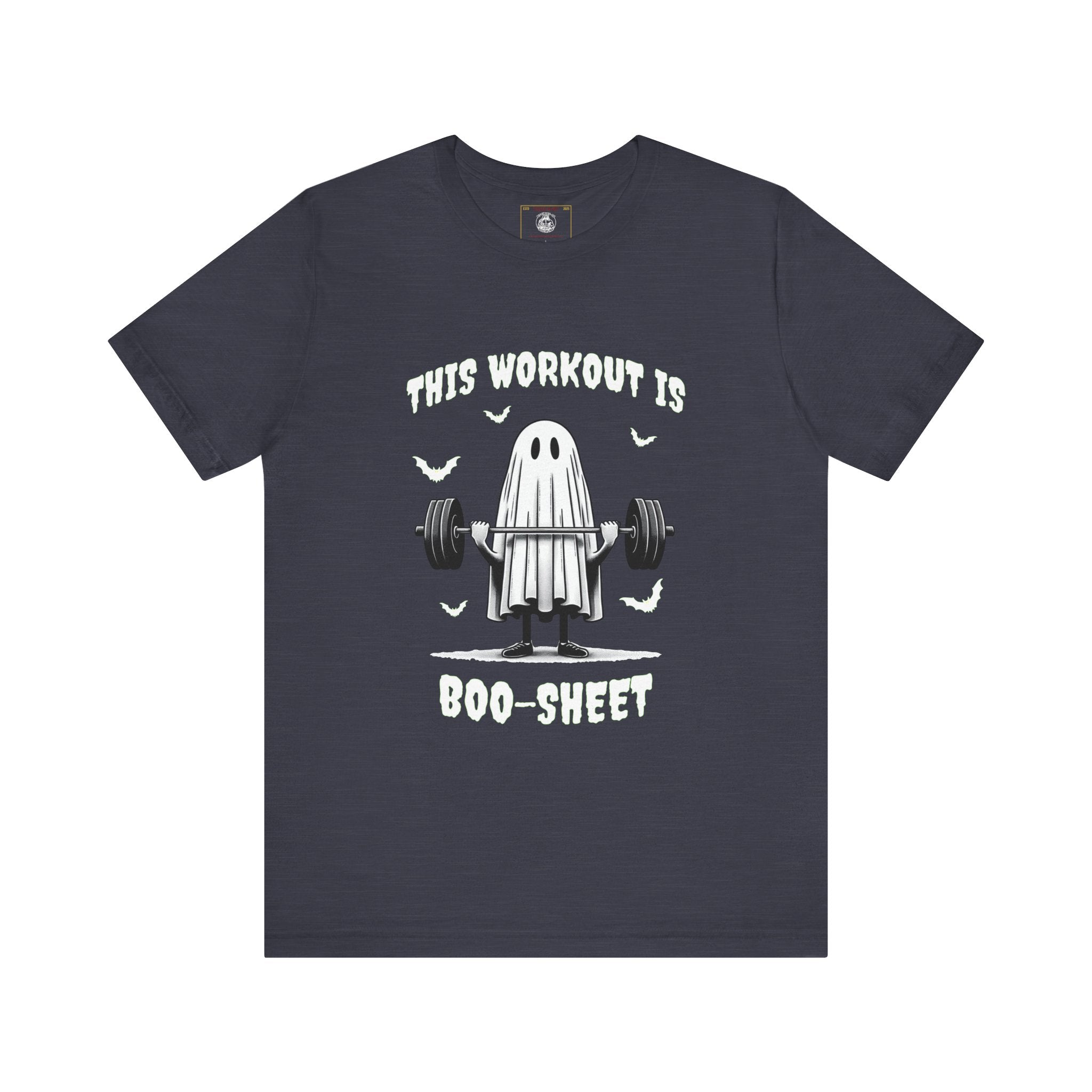 A Ghastly Ghost Complaning that "This Workout is Boo-Sheet" - Halloween Fitness Fun Tee