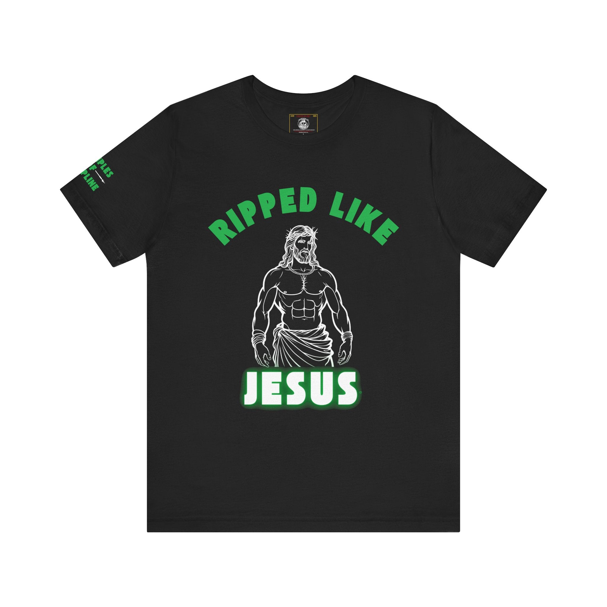 Ripped Like Jesus Tee & Glowing - Unisex Religious Humor Shirt, Fitness Motivation T-Shirt, Workout Top, Funny Christian Apparel