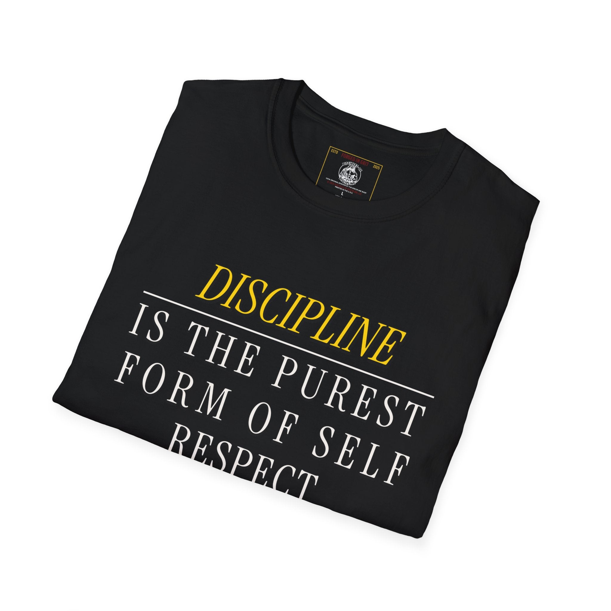 His Discipline is Self-Respect Unisex Softstyle T-Shirt, Structure Over Chaos Tee, Delay Gratification Shirt, Commitment Workout Top,