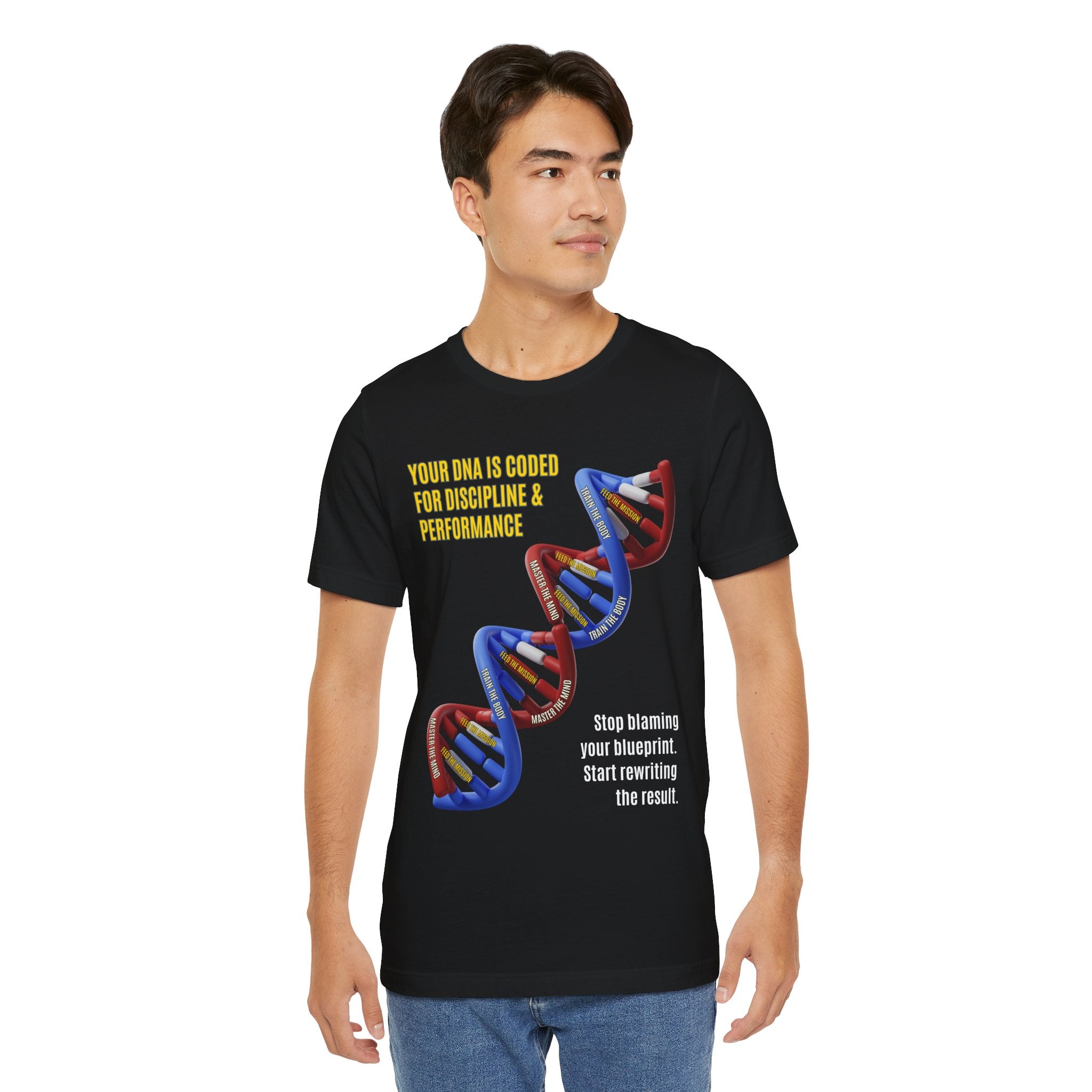 Coded for Discipline - Motivational Fitness Tee for Athletes, Gym Shirt, Workout Apparel, Inspirational Unisex Tee, DNA Design T-shirt, Performance Shirt