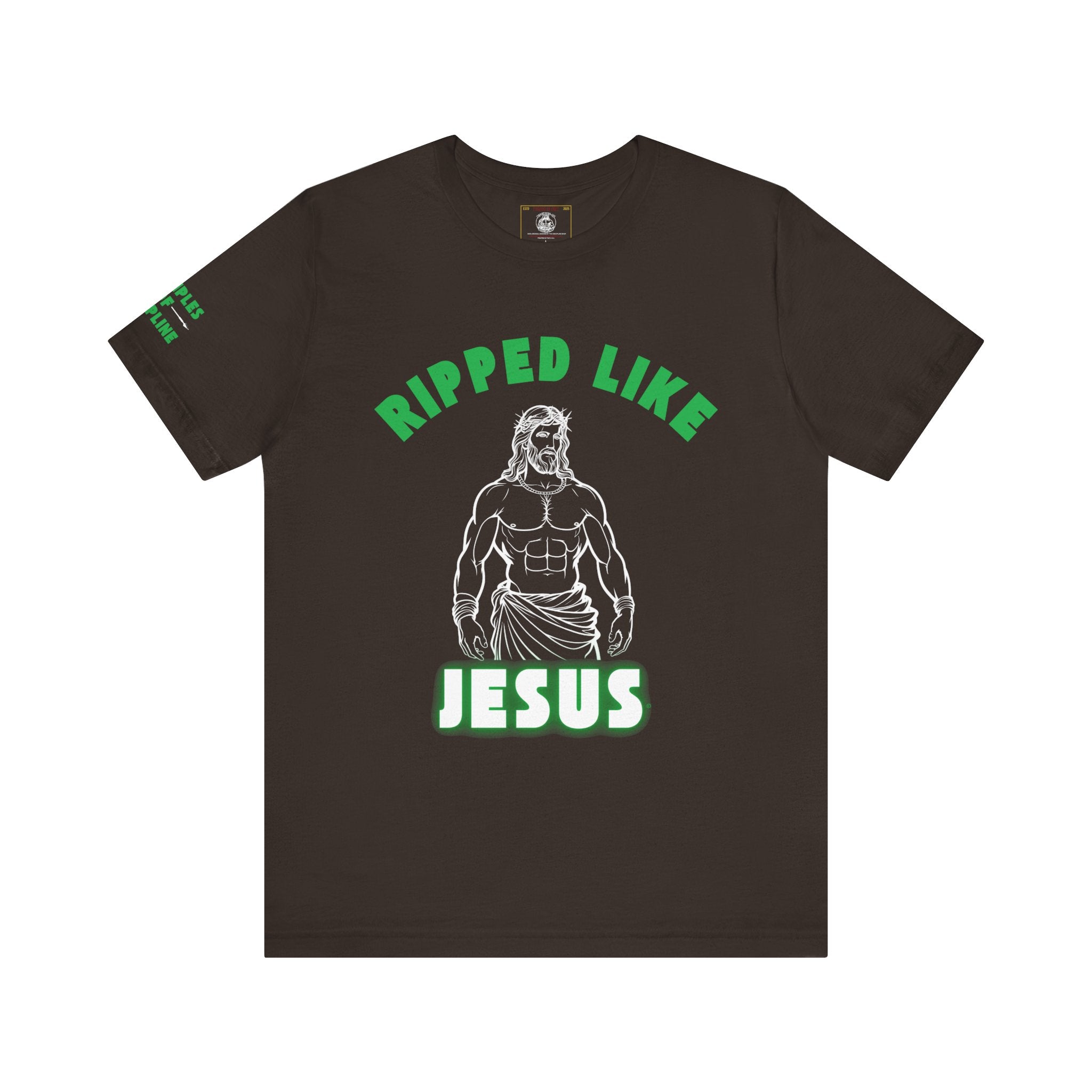 Ripped Like Jesus Tee & Glowing - Unisex Religious Humor Shirt, Fitness Motivation T-Shirt, Workout Top, Funny Christian Apparel