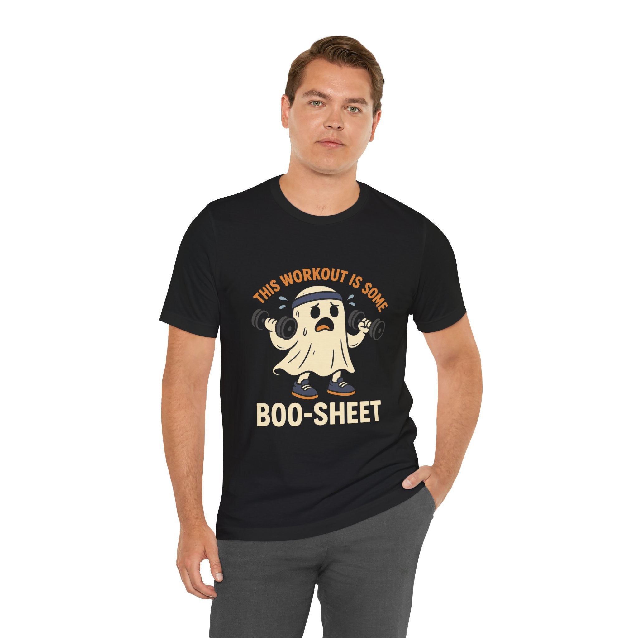 This Workout is Some Boo-Sheet Shirt – Funny Ghost Halloween Gym Tee – Spooky Fitness Workout T-Shirt