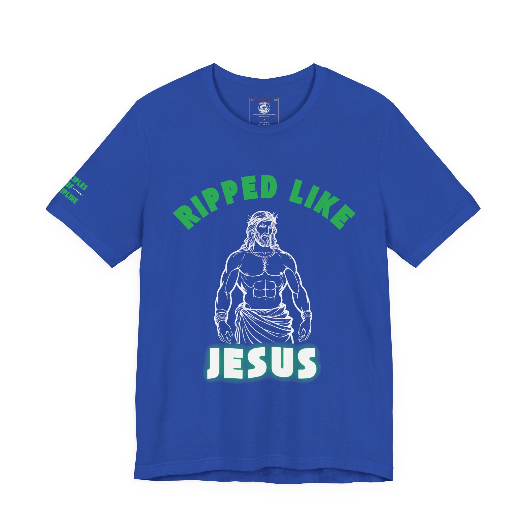 Ripped Like Jesus Tee & Glowing - Unisex Religious Humor Shirt, Fitness Motivation T-Shirt, Workout Top, Funny Christian Apparel