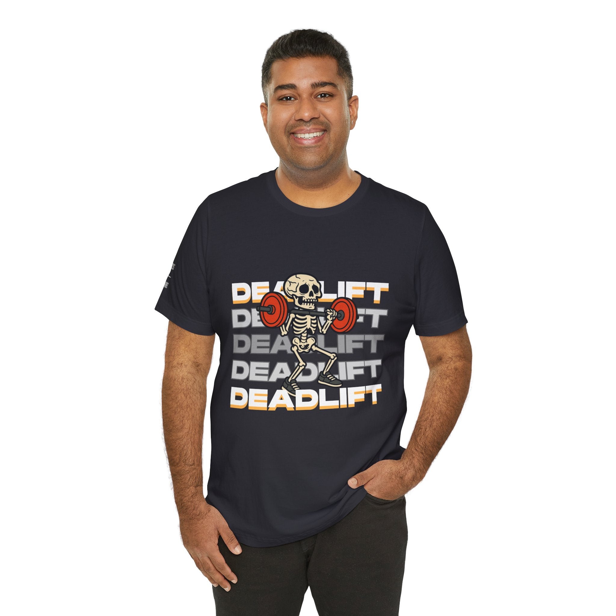 Deadlift Skeleton Shirt – Funny Halloween Gym Workout Tee – Powerlifting Fitness Barbell Skeleton Lifting Weights