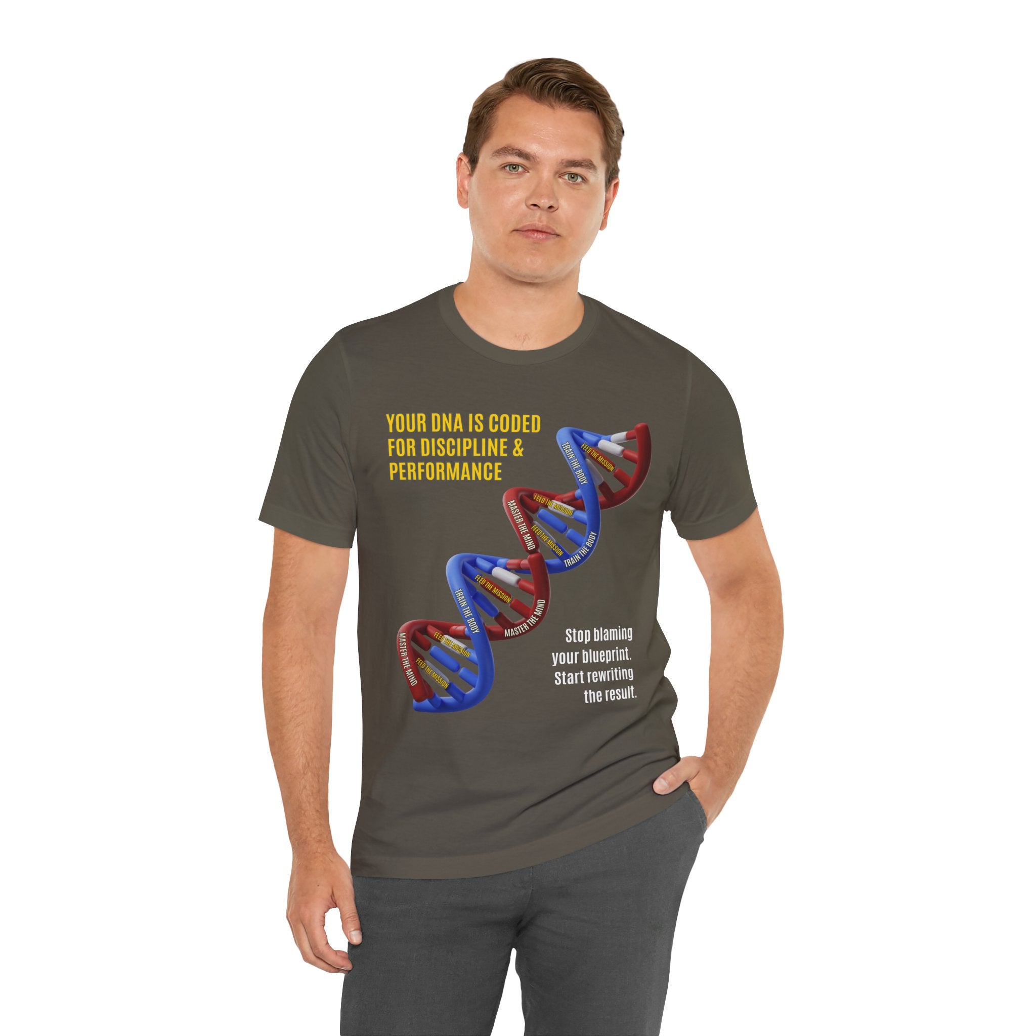 Coded for Discipline - Motivational Fitness Tee for Athletes, Gym Shirt, Workout Apparel, Inspirational Unisex Tee, DNA Design T-shirt, Performance Shirt