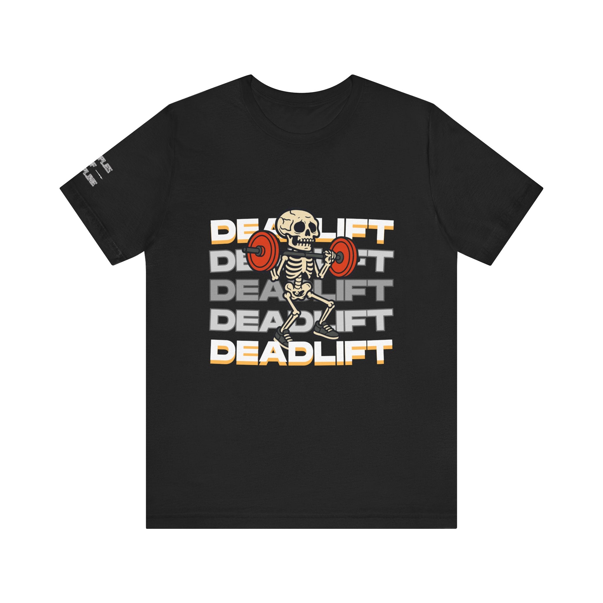Deadlift Skeleton Shirt – Funny Halloween Gym Workout Tee – Powerlifting Fitness Barbell Skeleton Lifting Weights