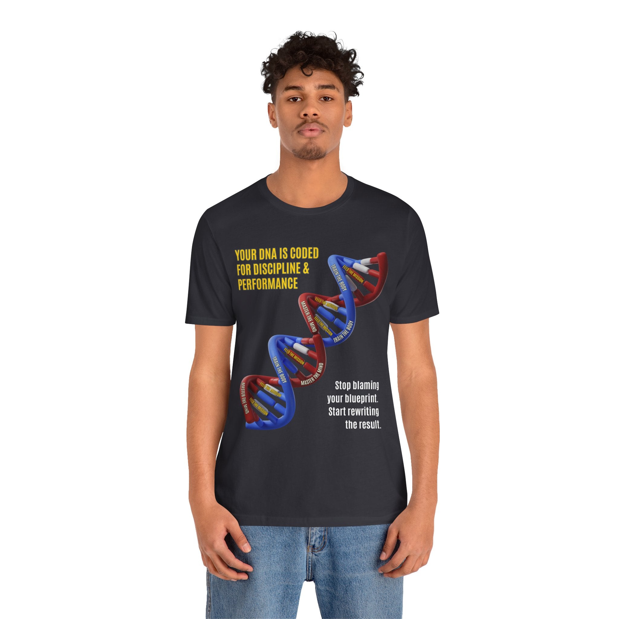 Coded for Discipline - Motivational Fitness Tee for Athletes, Gym Shirt, Workout Apparel, Inspirational Unisex Tee, DNA Design T-shirt, Performance Shirt