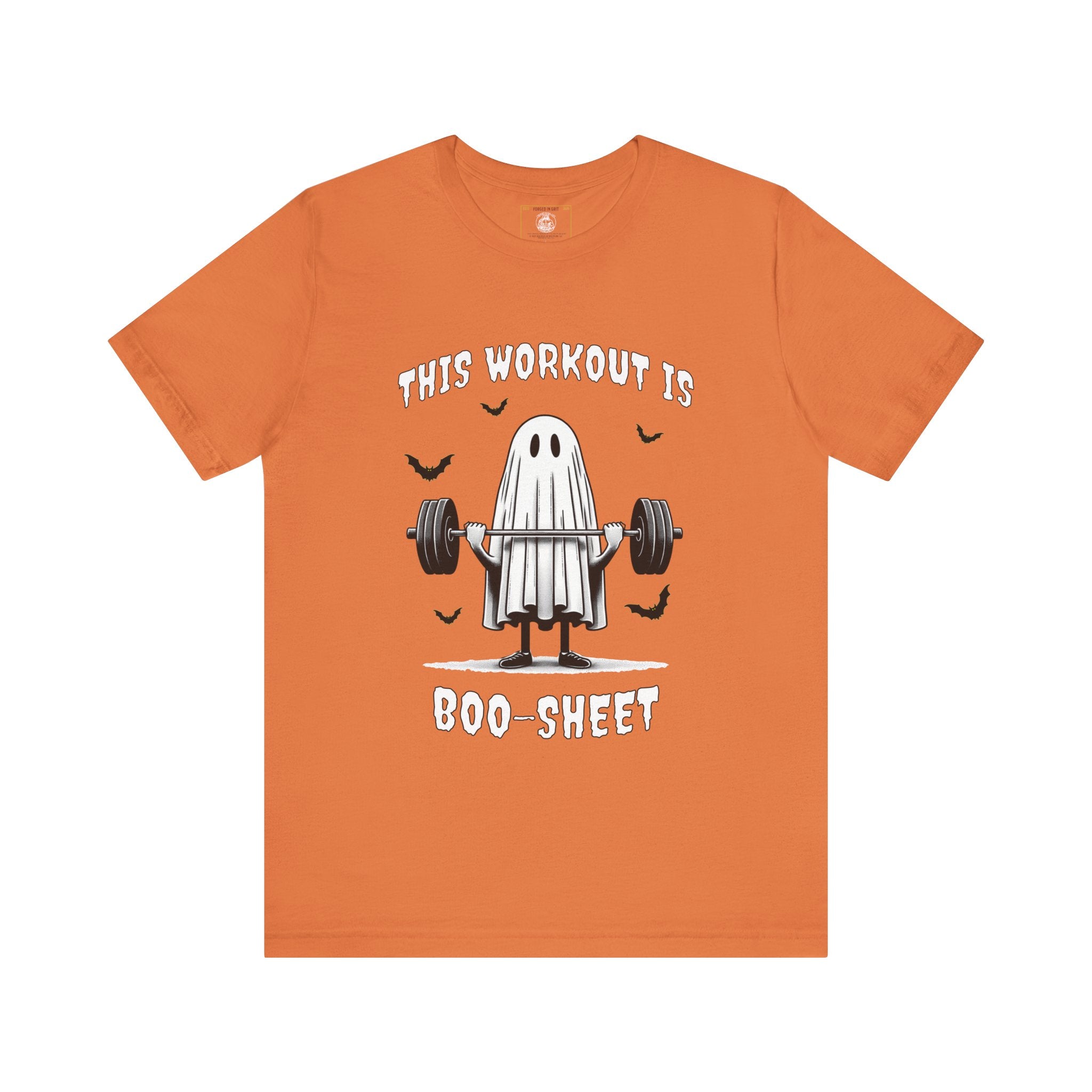 A Ghastly Ghost Complaning that "This Workout is Boo-Sheet" - Halloween Fitness Fun Tee