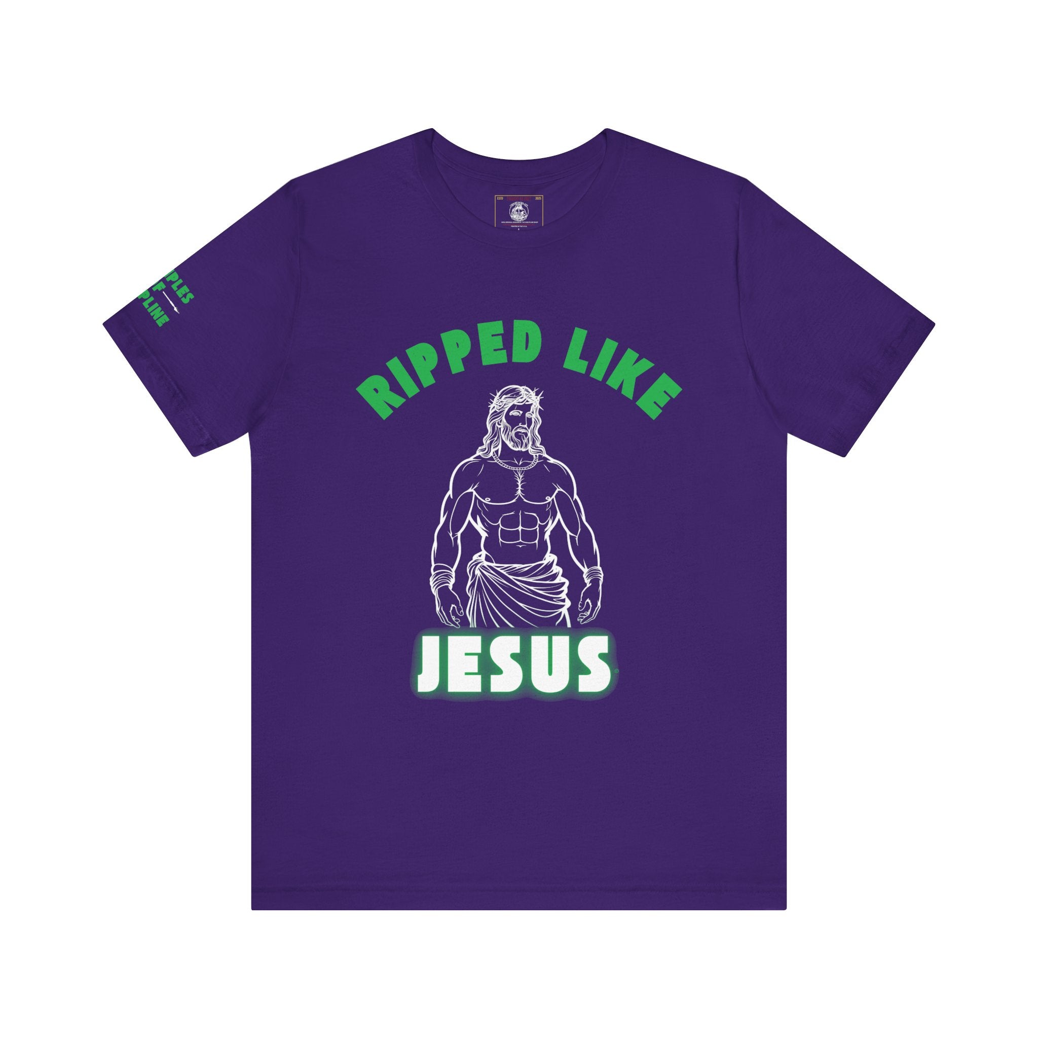 Ripped Like Jesus Tee & Glowing - Unisex Religious Humor Shirt, Fitness Motivation T-Shirt, Workout Top, Funny Christian Apparel