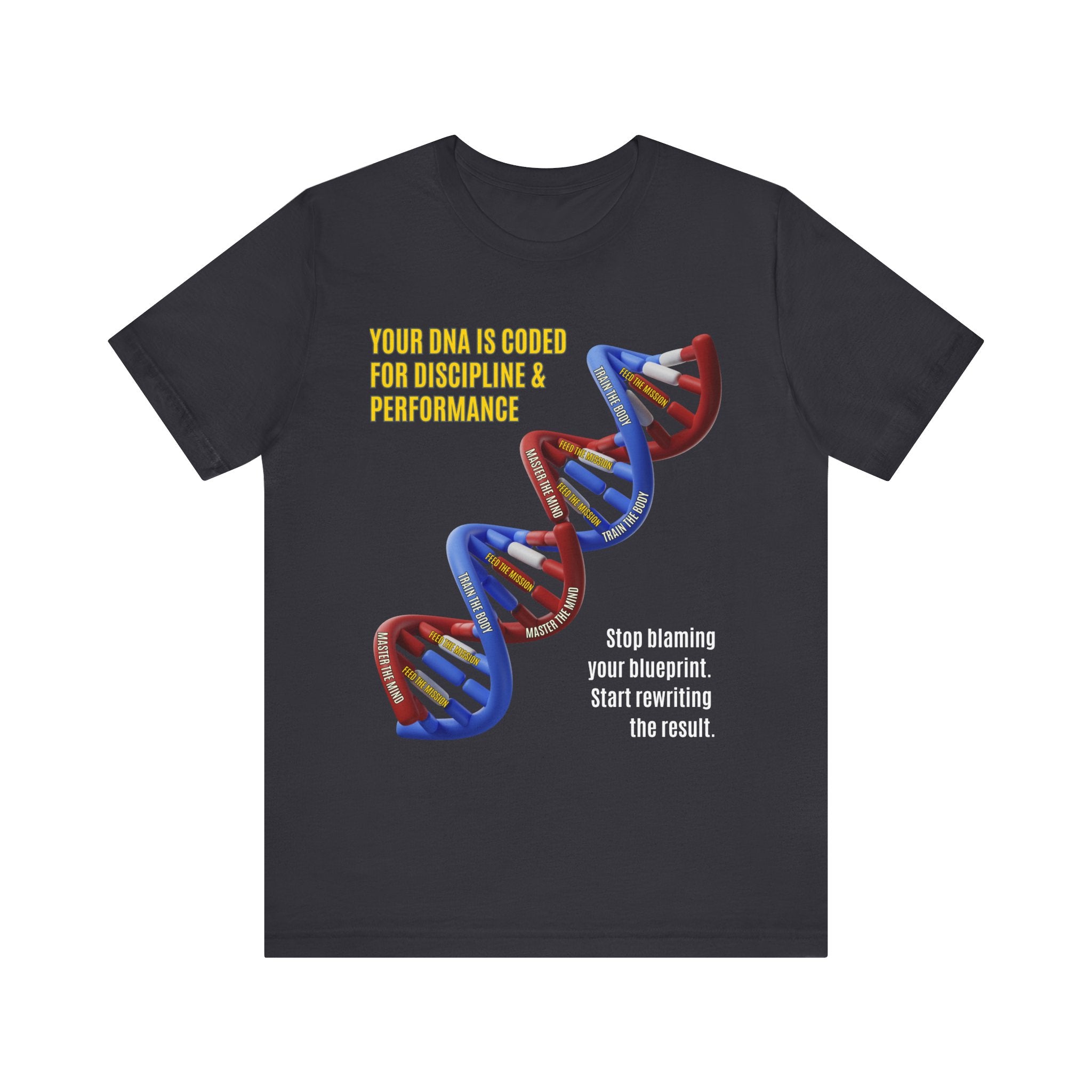 Coded for Discipline - Motivational Fitness Tee for Athletes, Gym Shirt, Workout Apparel, Inspirational Unisex Tee, DNA Design T-shirt, Performance Shirt