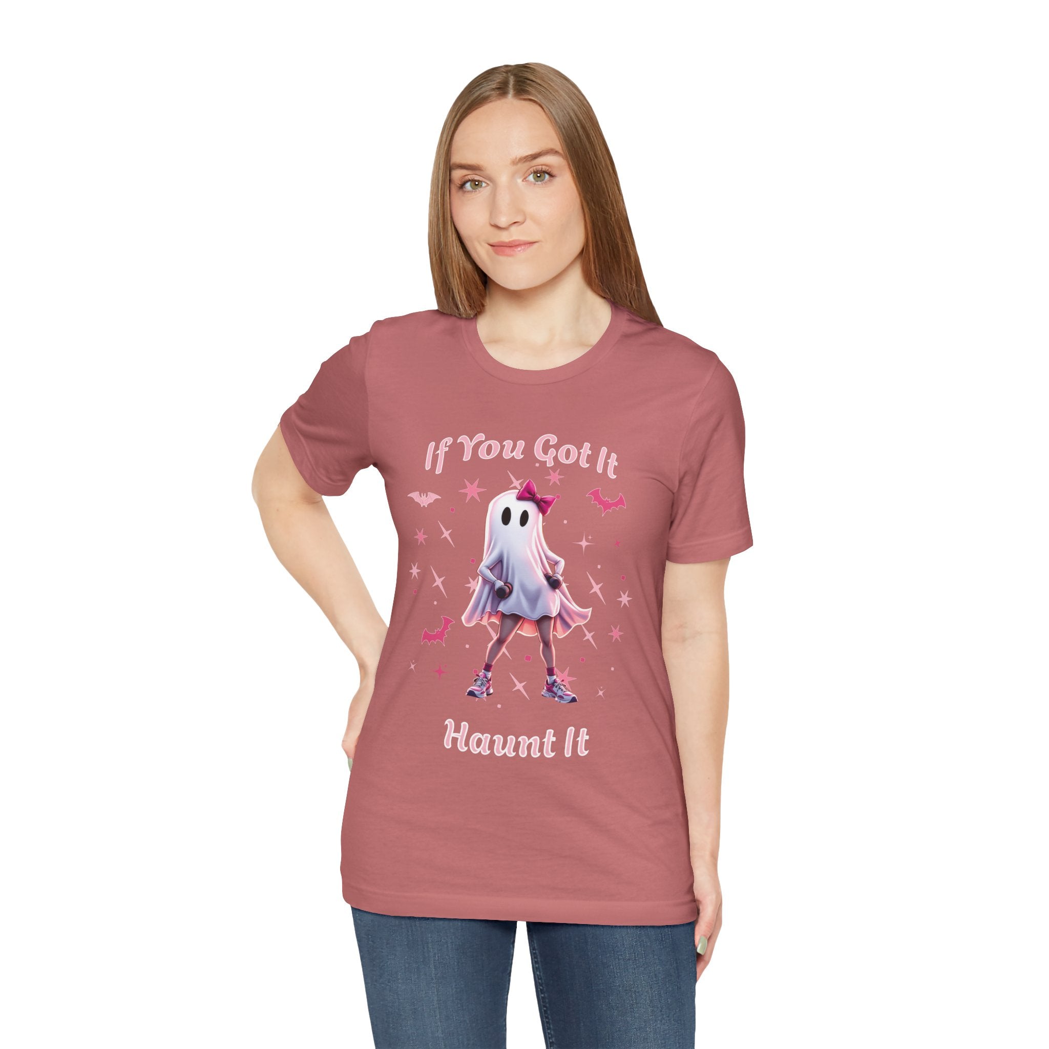Ghostly Vibes Tee | If You Got It Haunt It | Unisex Short Sleeve Shirt | Halloween Shirt, Cute Ghost Tee, Fun Graphic Tee, Casual Wear