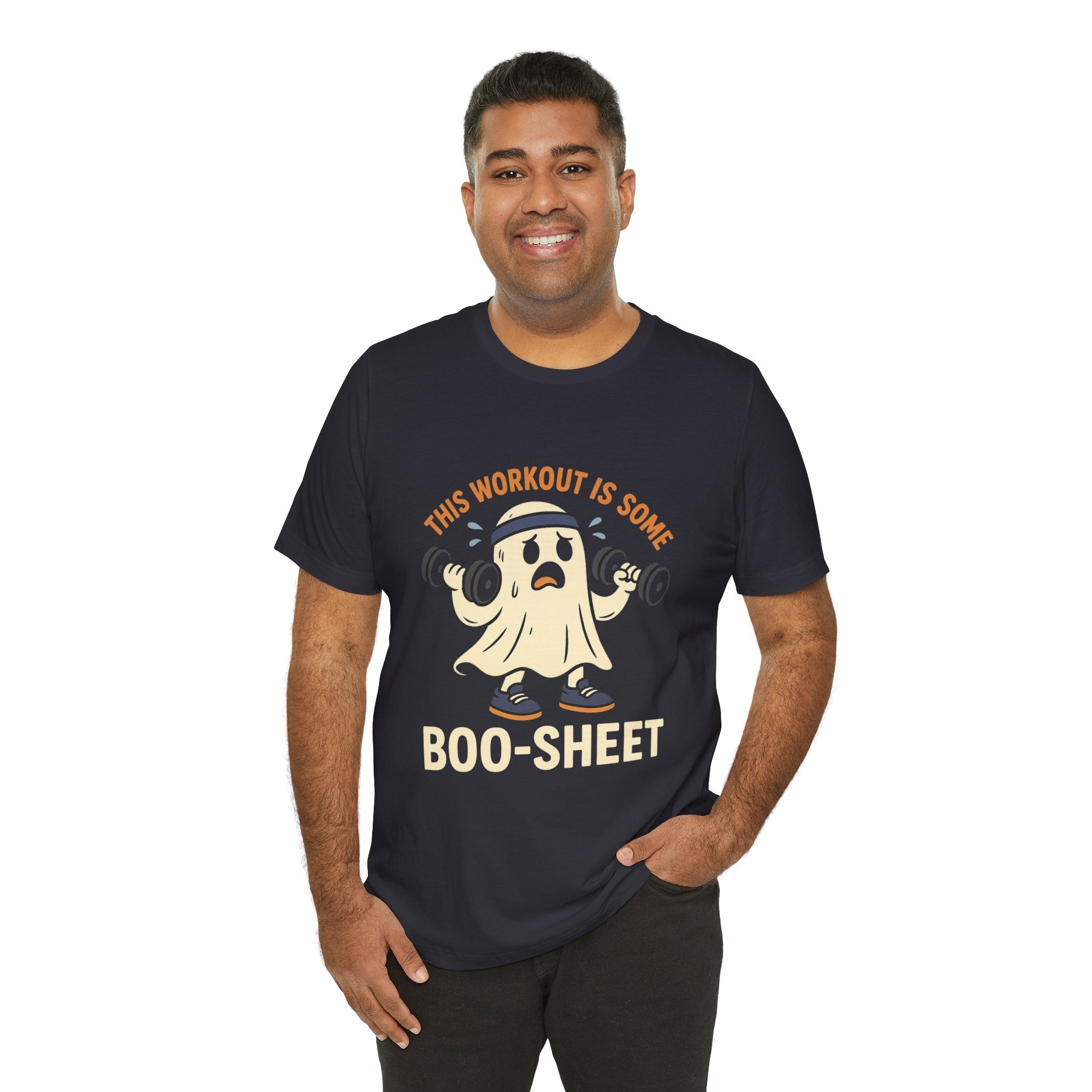 This Workout is Some Boo-Sheet Shirt – Funny Ghost Halloween Gym Tee – Spooky Fitness Workout T-Shirt