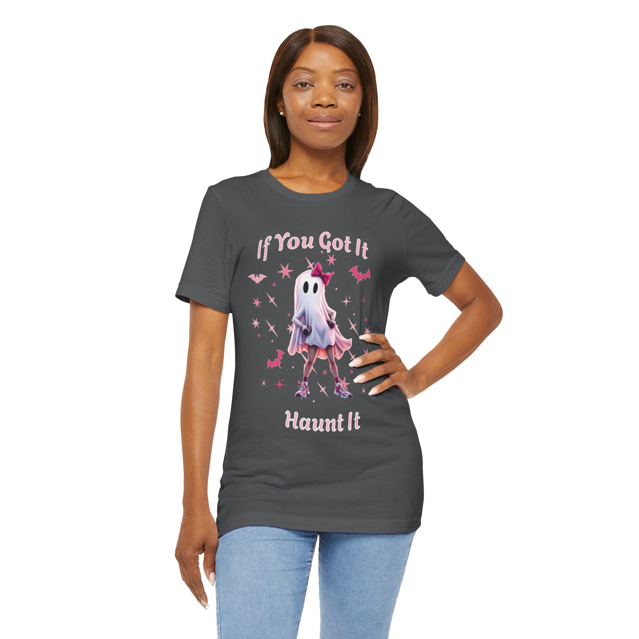 Ghostly Vibes Tee | If You Got It Haunt It | Unisex Short Sleeve Shirt | Halloween Shirt, Cute Ghost Tee, Fun Graphic Tee, Casual Wear