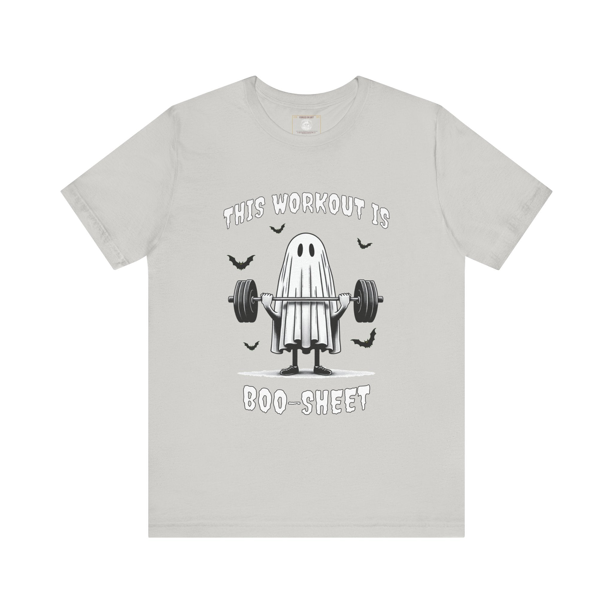 A Ghastly Ghost Complaning that "This Workout is Boo-Sheet" - Halloween Fitness Fun Tee