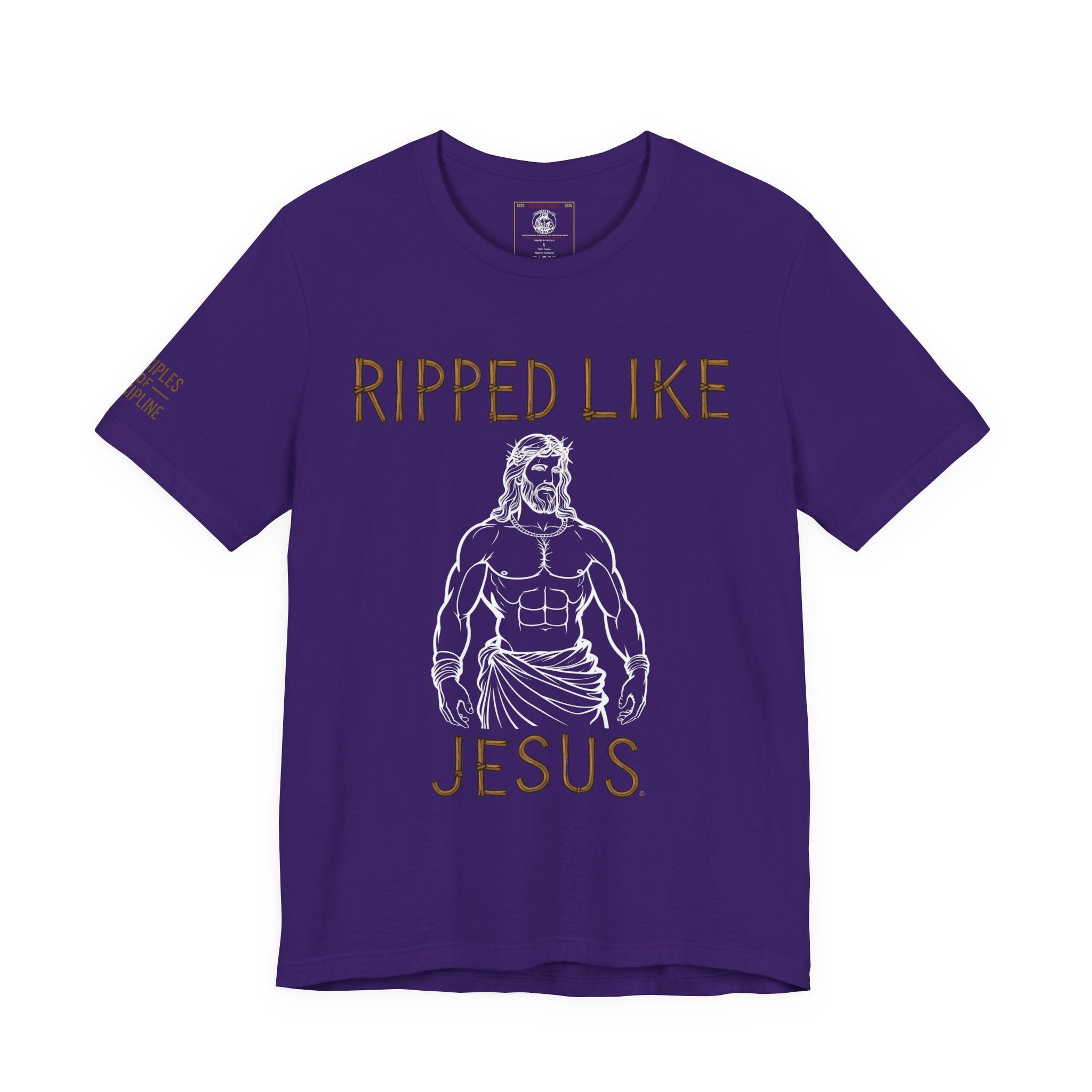 Ripped Like Jesus Tee - Discipline Tracking Tee - Shirt for Fitness Lovers, Motivational Gym Apparel, Casual Wear, Christian Humor