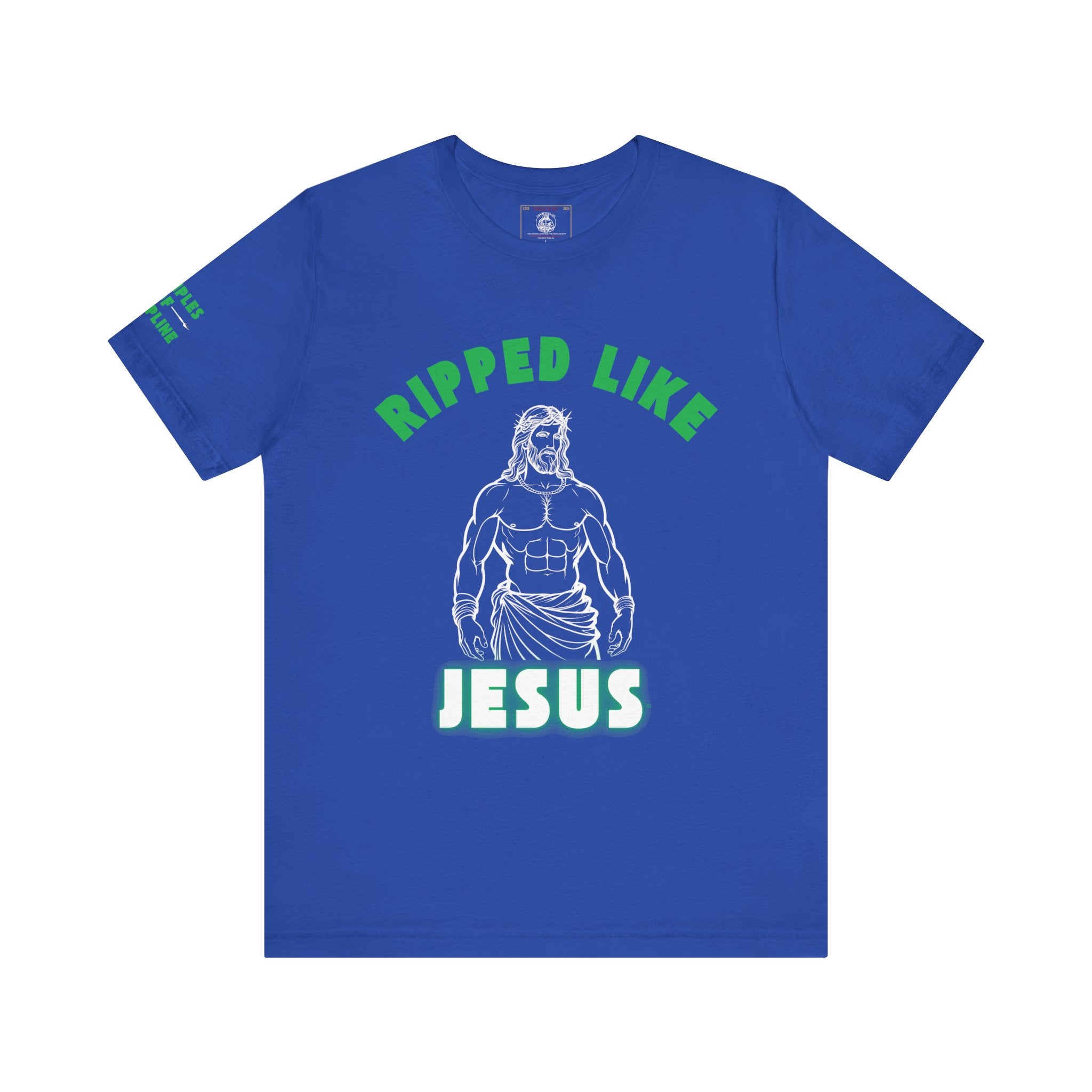 Ripped Like Jesus Tee & Glowing - Unisex Religious Humor Shirt, Fitness Motivation T-Shirt, Workout Top, Funny Christian Apparel