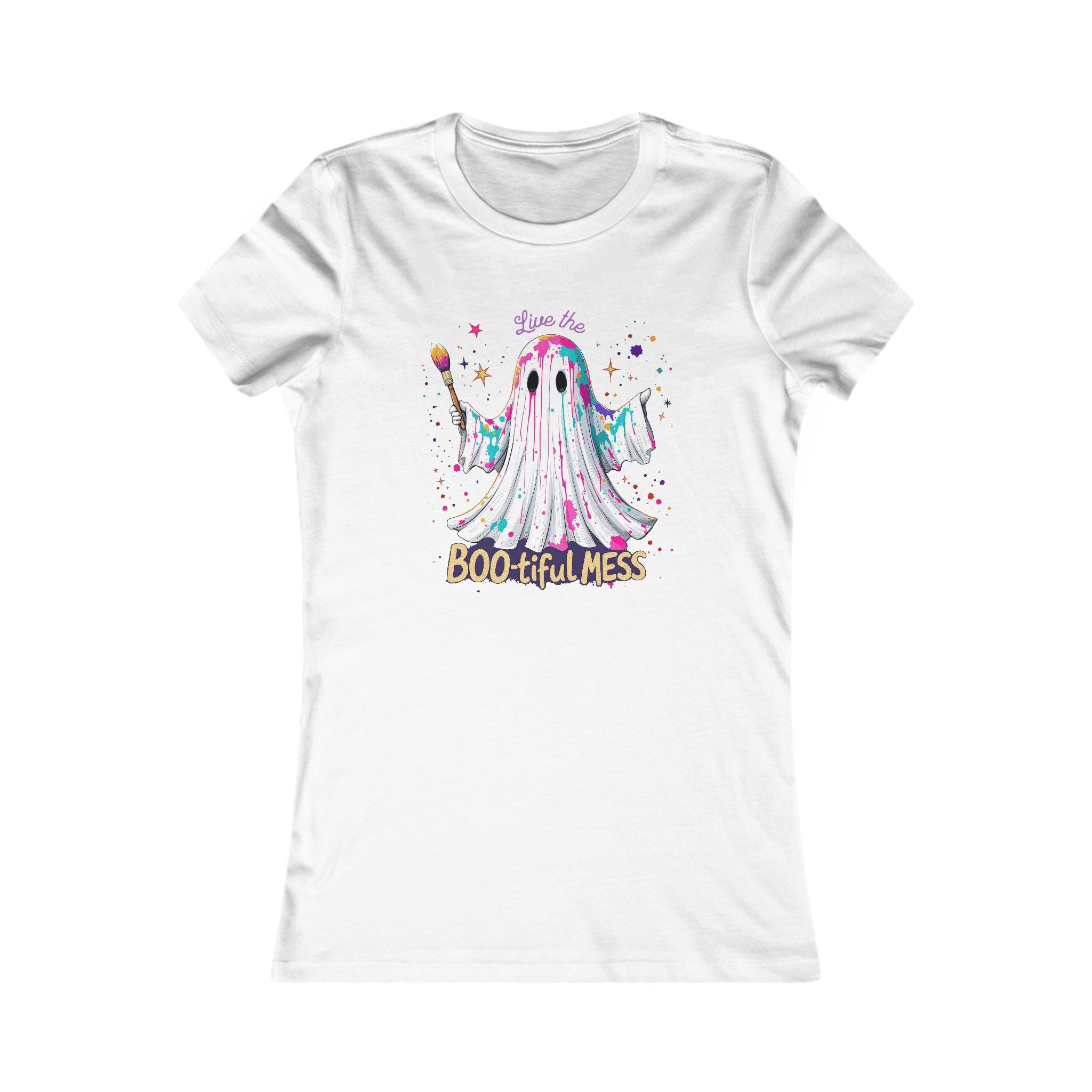 Ghostly Art Tee - Fun Women's Shirt for Halloween, Casual Wear, Gift for Her, Artsy T-Shirt, Everyday Style