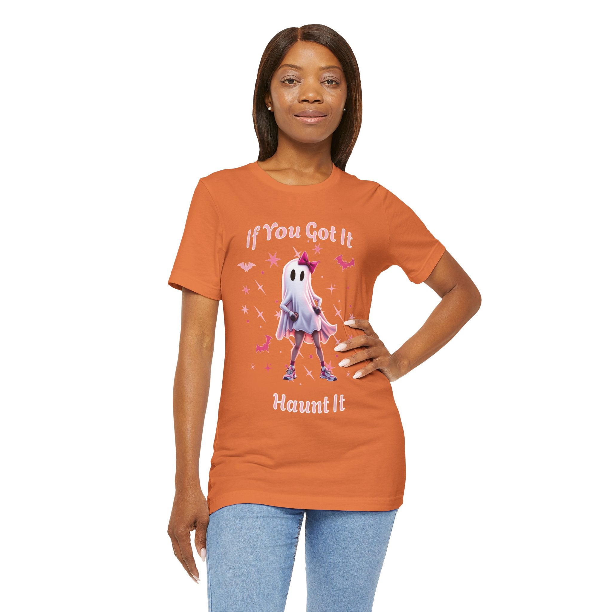 Ghostly Vibes Tee | If You Got It Haunt It | Unisex Short Sleeve Shirt | Halloween Shirt, Cute Ghost Tee, Fun Graphic Tee, Casual Wear