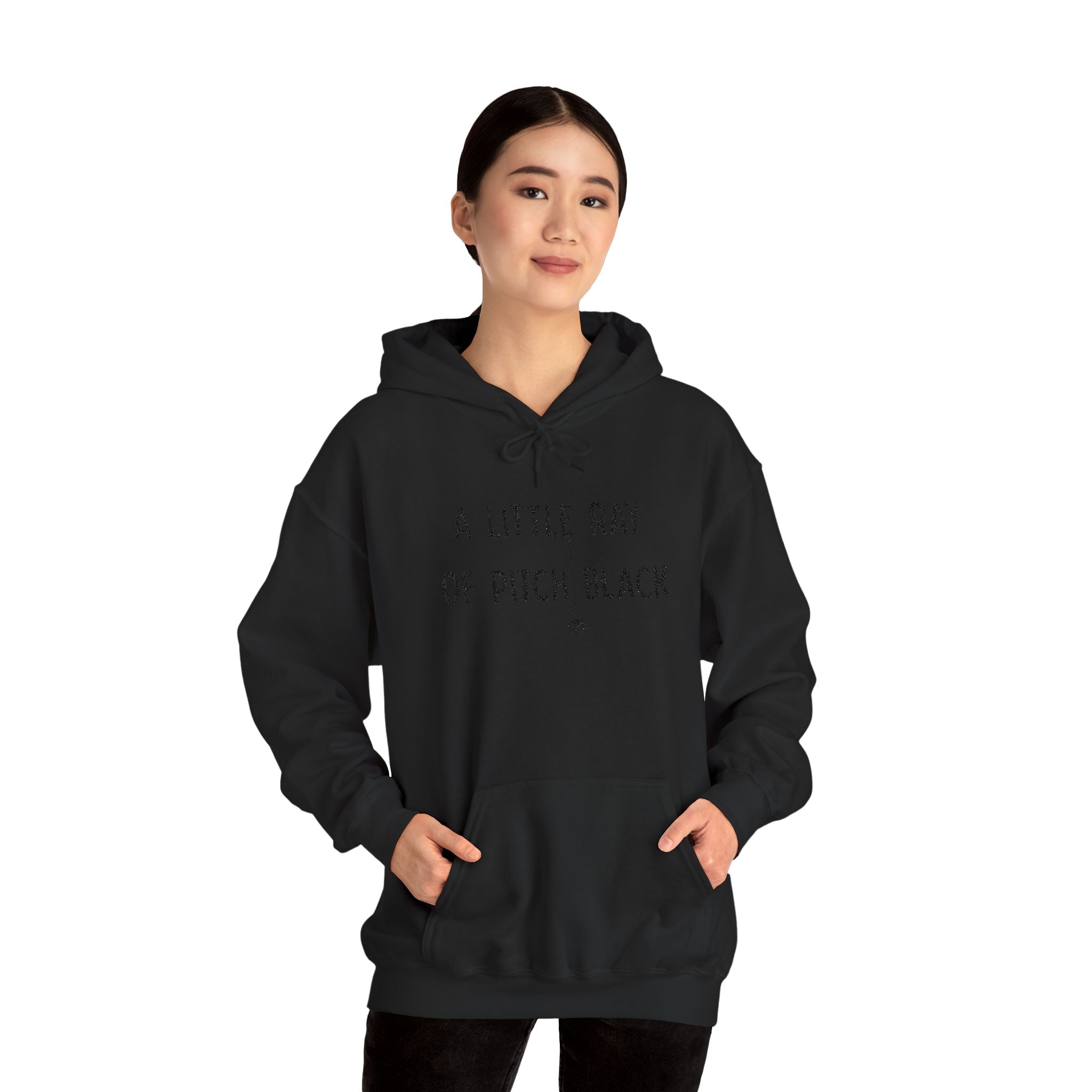 Wednesday Addams Unisex Hooded Sweatshirt - A Little Ray of Pitch Black Embroidery