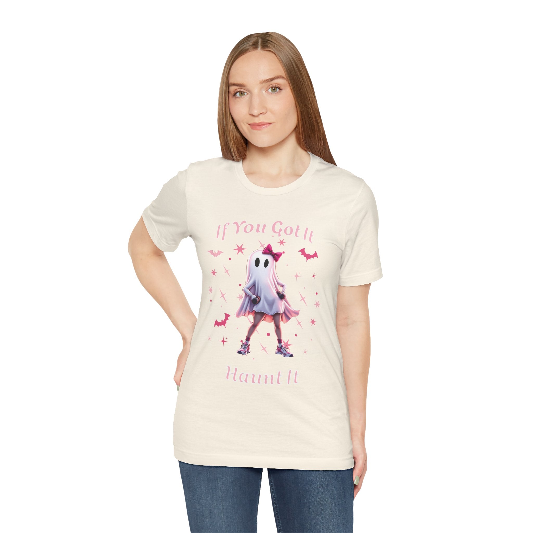 Ghostly Vibes Tee | If You Got It Haunt It | Unisex Short Sleeve Shirt | Halloween Shirt, Cute Ghost Tee, Fun Graphic Tee, Casual Wear