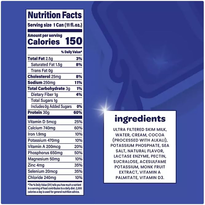 Nurri Ultra-Filtered Protein Shake, Vanilla and Chocolate Flavors, 30g Protein, 11 Fl Oz Cans, 12 Pack