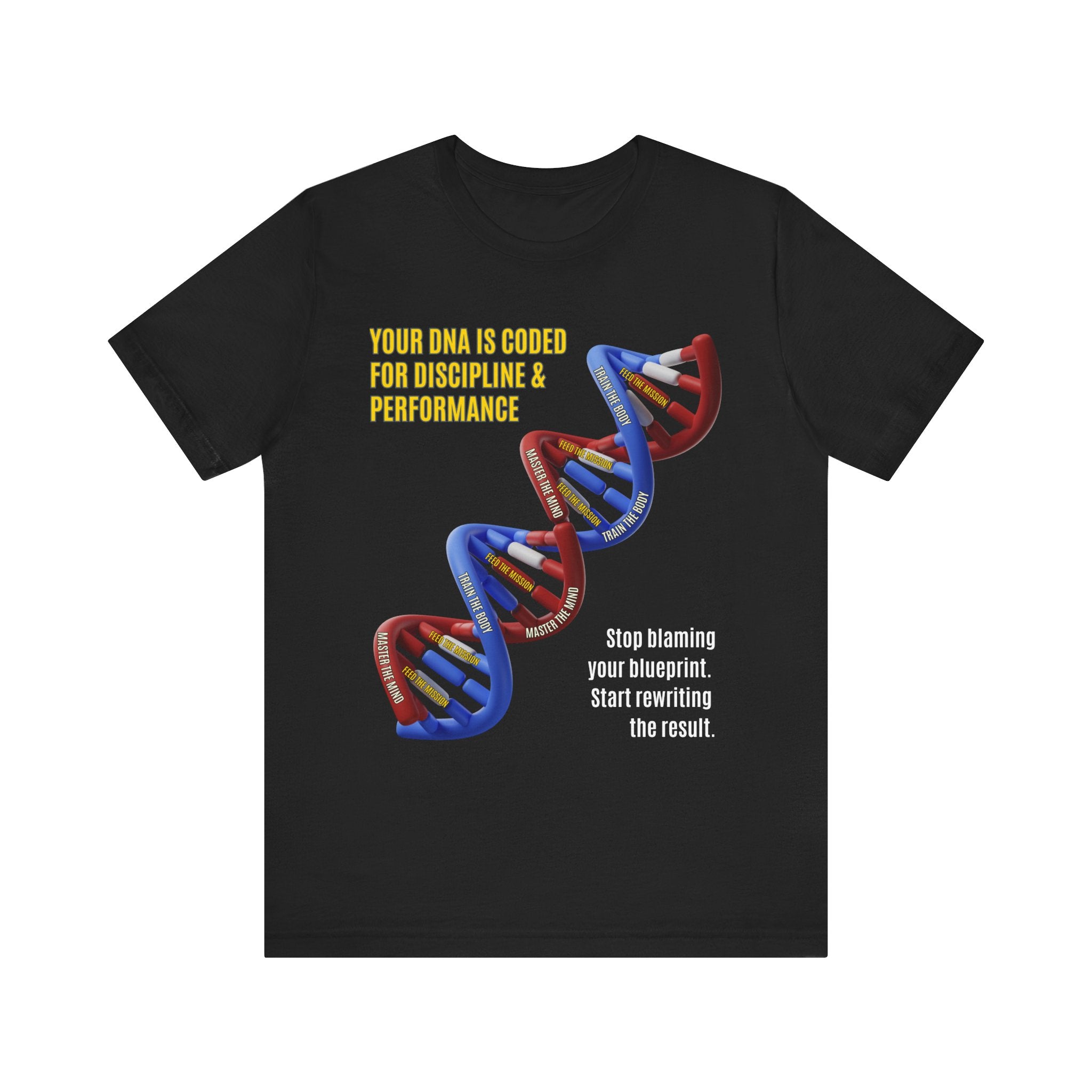 Coded for Discipline - Motivational Fitness Tee for Athletes, Gym Shirt, Workout Apparel, Inspirational Unisex Tee, DNA Design T-shirt, Performance Shirt