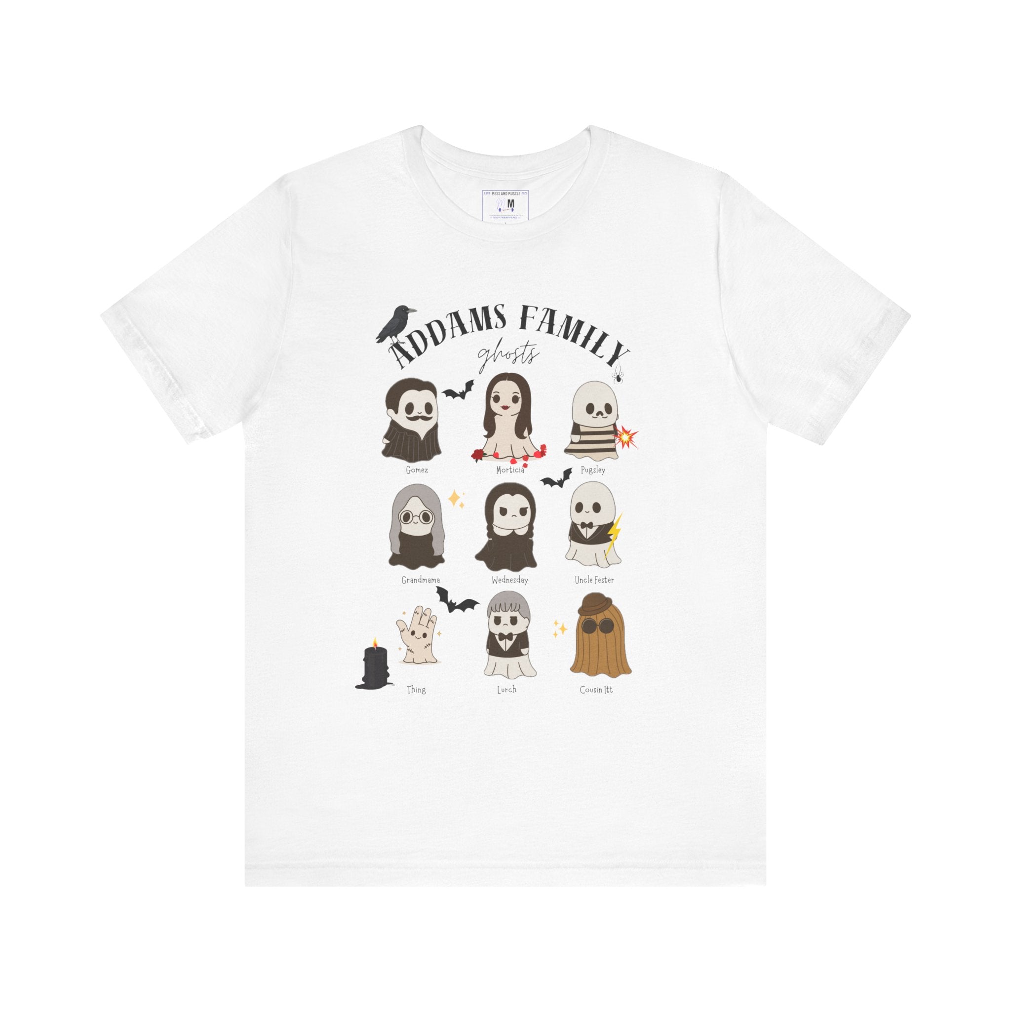 Spooky Family Vibes Tee Addams Family Inspired Short Sleeve T-Shirt, Halloween Shirt, Witchy Apparel, Gift for Horror Lovers