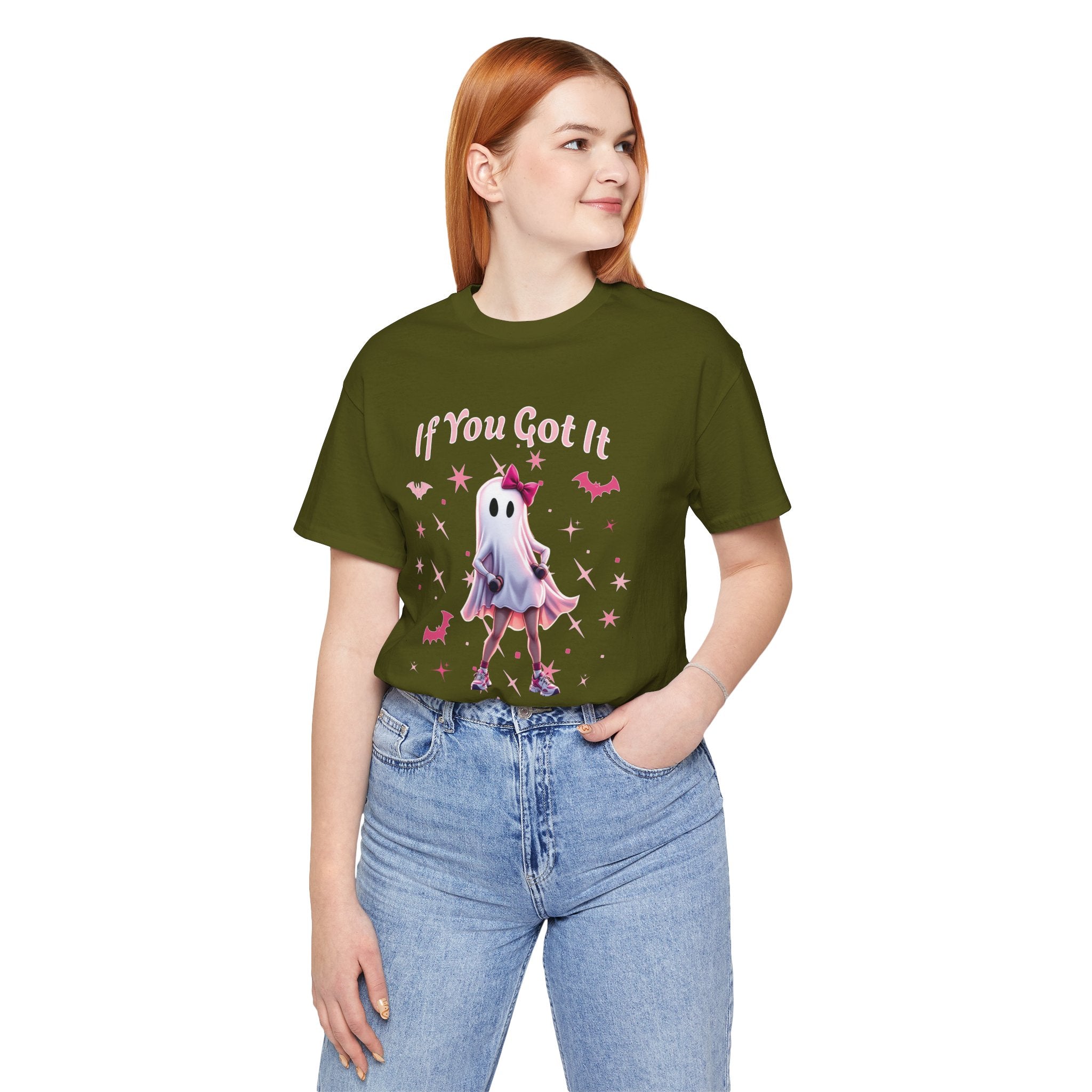 Ghostly Vibes Tee | If You Got It Haunt It | Unisex Short Sleeve Shirt | Halloween Shirt, Cute Ghost Tee, Fun Graphic Tee, Casual Wear