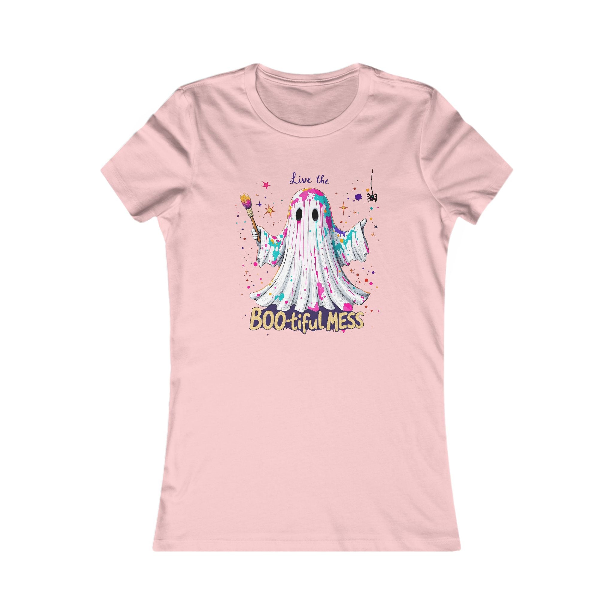 Ghostly Art Tee - Fun Women's Shirt for Halloween, Casual Wear, Gift for Her, Artsy T-Shirt, Everyday Style