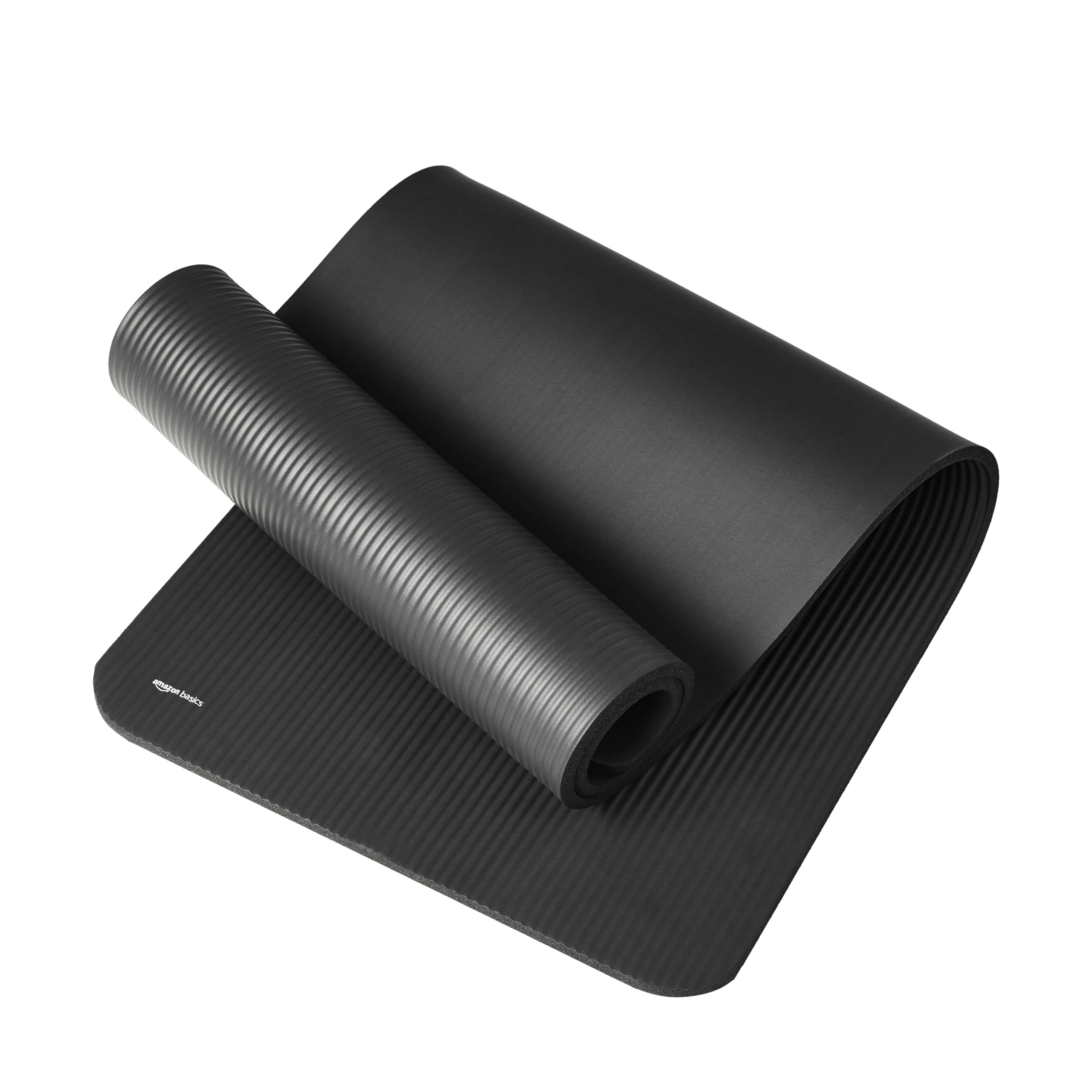 Amazon Basics 1/2 Inch Extra Thick Exercise Yoga Mat with Carrying Strap, Cushioned Support, for Fitness and Gym Workouts