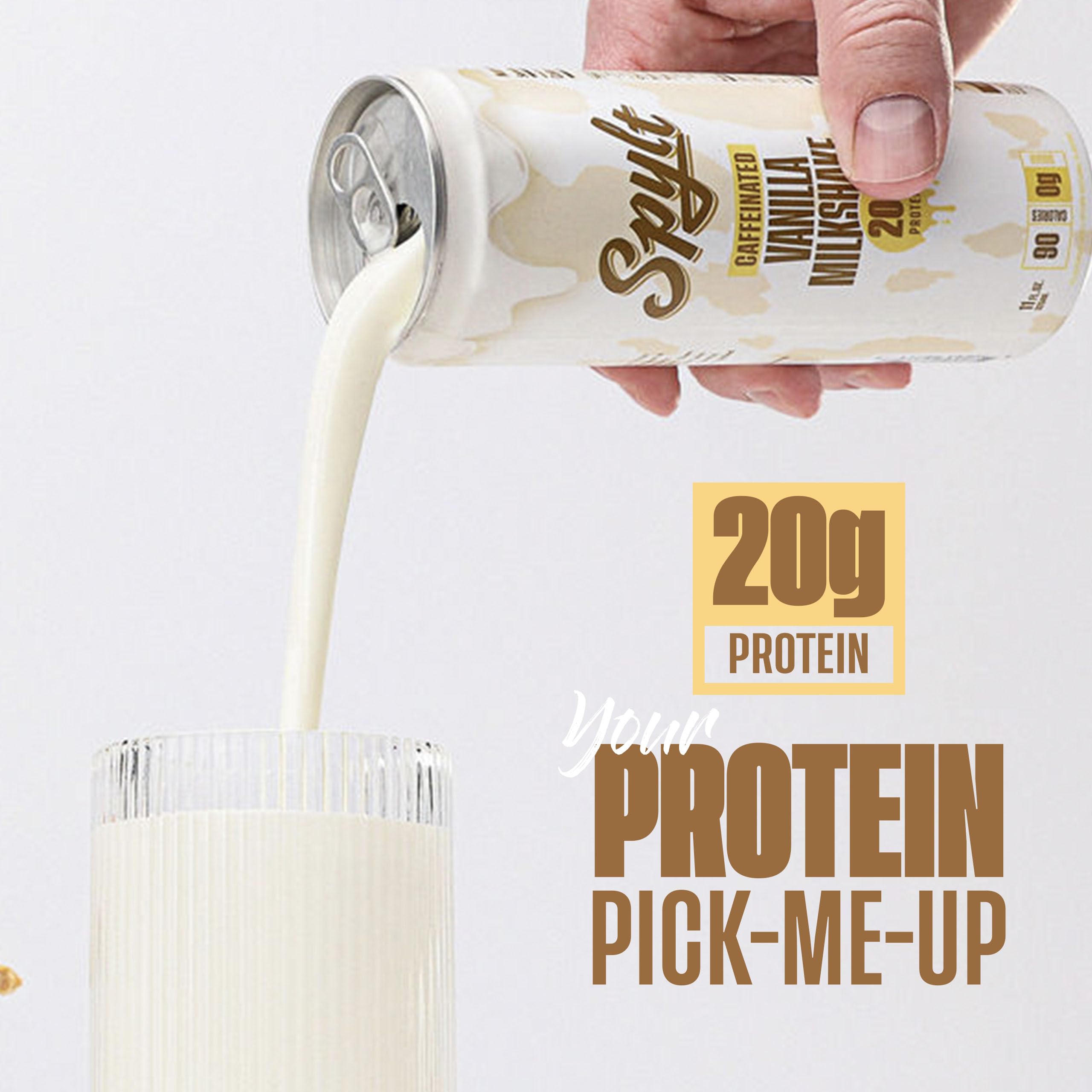 High Protein Milk - 6 Flavor Variety Pack with 60mg Caffeine & 20g Protein - 90 Calories, Ready to Drink, Sugar Free, Lactose Free Milk, Perfect for Workout Recovery & Afternoon Pick Me Up - 12 Count