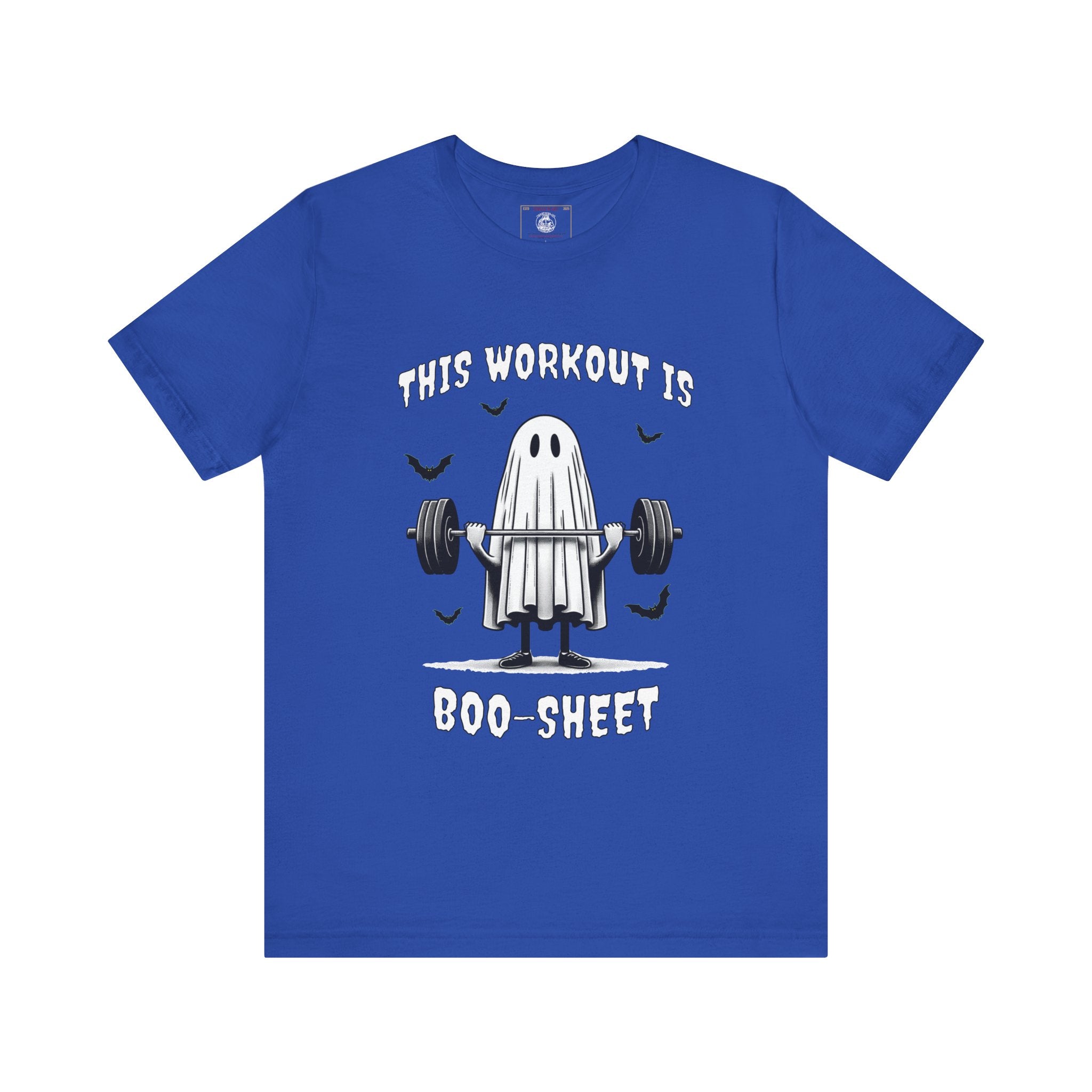 A Ghastly Ghost Complaning that "This Workout is Boo-Sheet" - Halloween Fitness Fun Tee