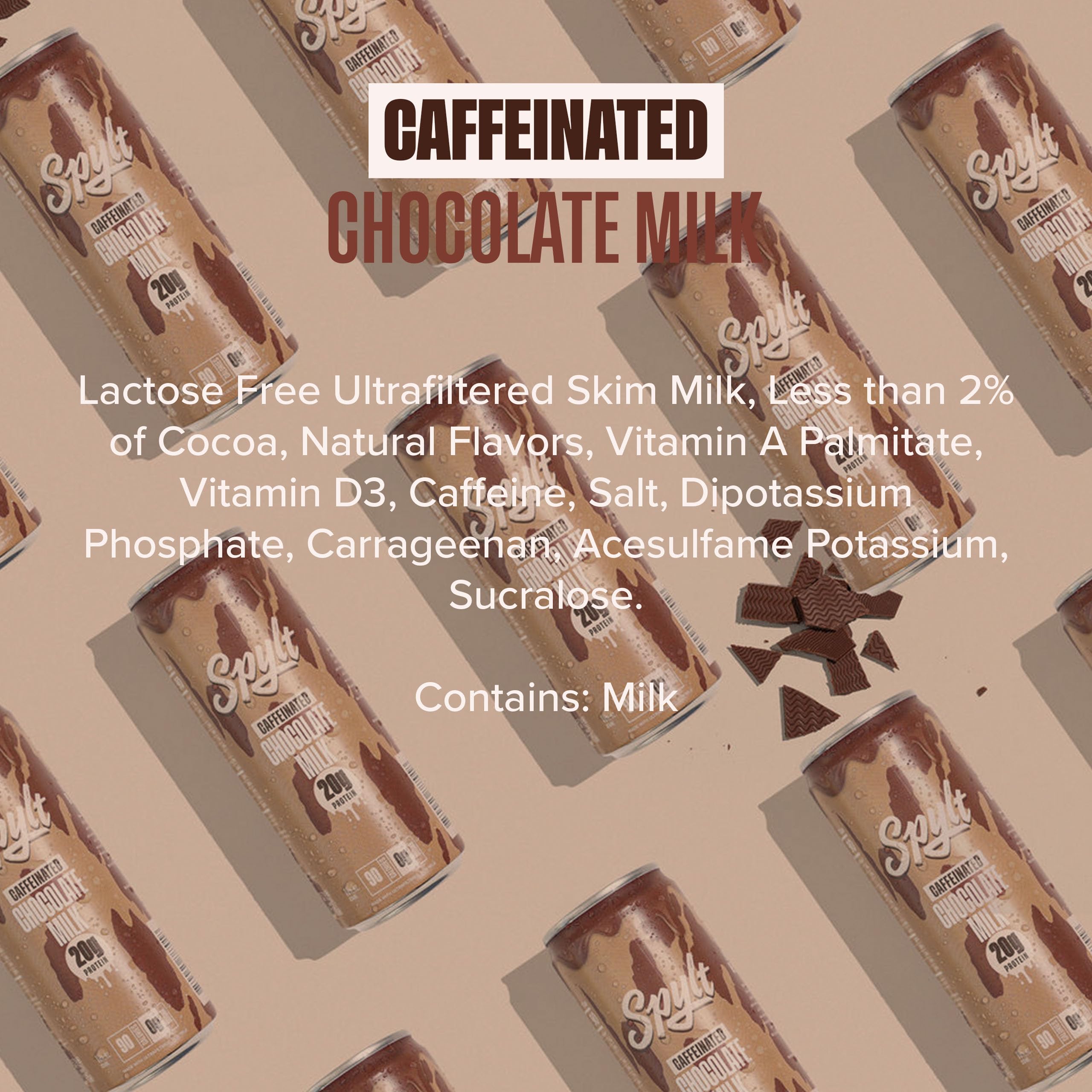 High Protein Milk - 6 Flavor Variety Pack with 60mg Caffeine & 20g Protein - 90 Calories, Ready to Drink, Sugar Free, Lactose Free Milk, Perfect for Workout Recovery & Afternoon Pick Me Up - 12 Count