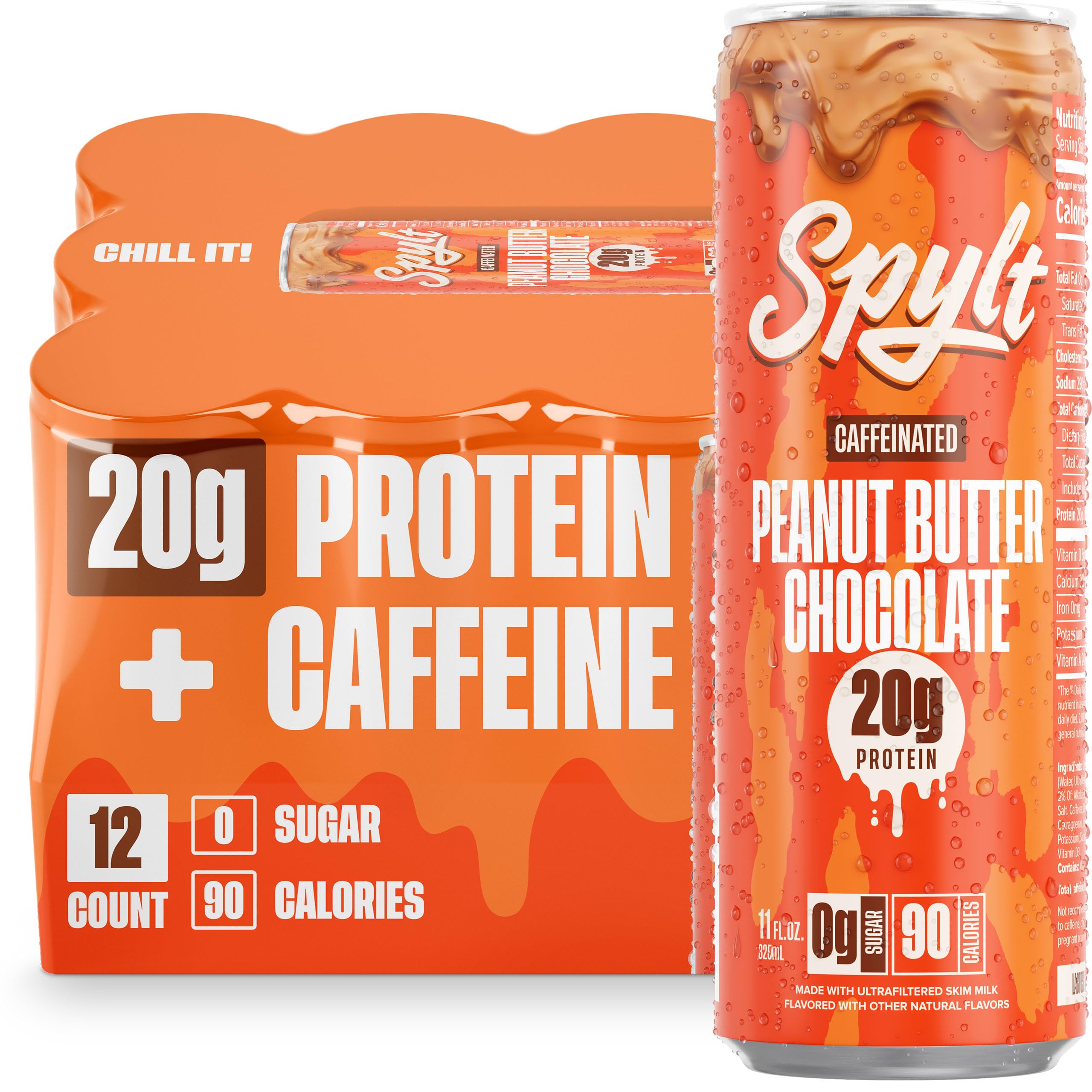 High Protein Milk - 6 Flavor Variety Pack with 60mg Caffeine & 20g Protein - 90 Calories, Ready to Drink, Sugar Free, Lactose Free Milk, Perfect for Workout Recovery & Afternoon Pick Me Up - 12 Count