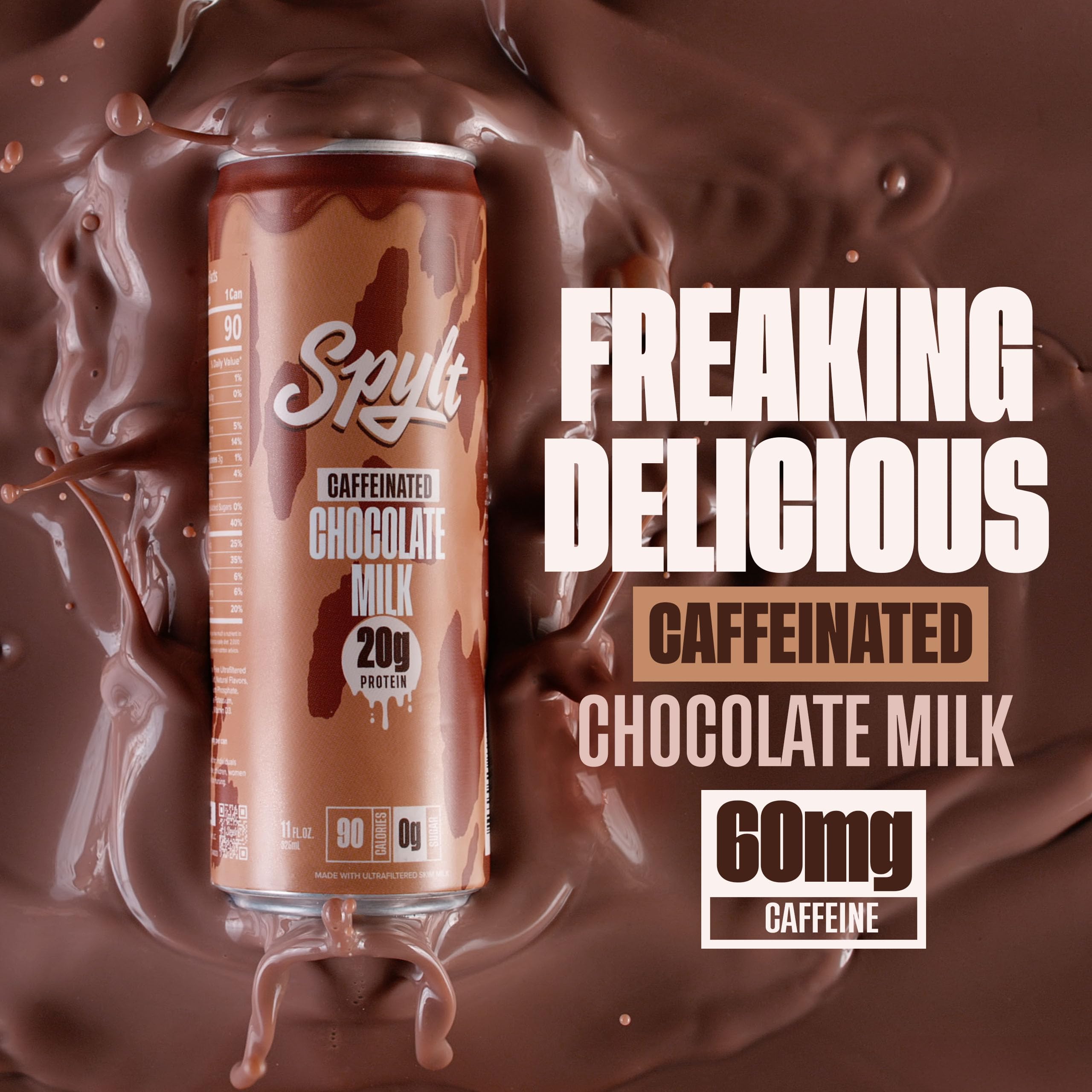 High Protein Milk - 6 Flavor Variety Pack with 60mg Caffeine & 20g Protein - 90 Calories, Ready to Drink, Sugar Free, Lactose Free Milk, Perfect for Workout Recovery & Afternoon Pick Me Up - 12 Count