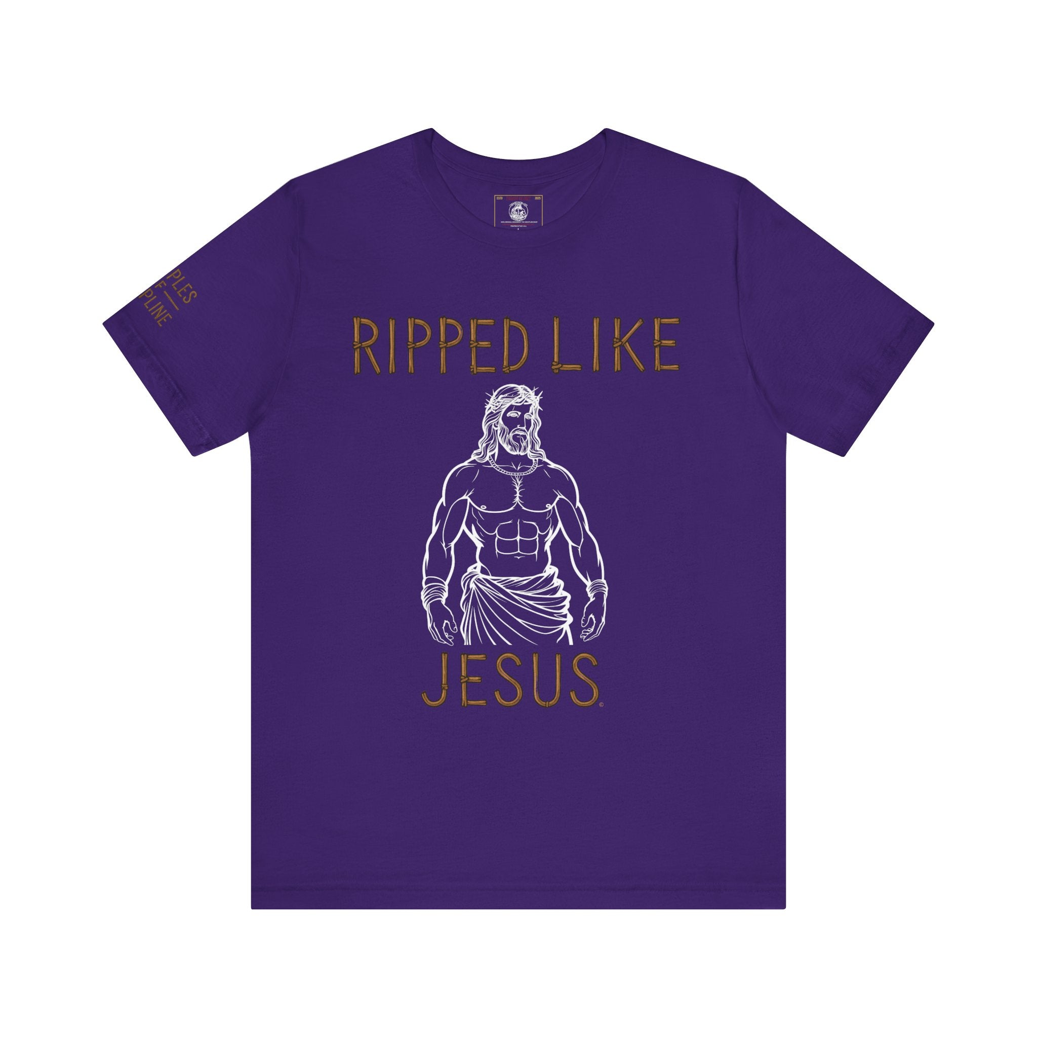 Ripped Like Jesus Tee - Discipline Tracking Tee - Shirt for Fitness Lovers, Motivational Gym Apparel, Casual Wear, Christian Humor