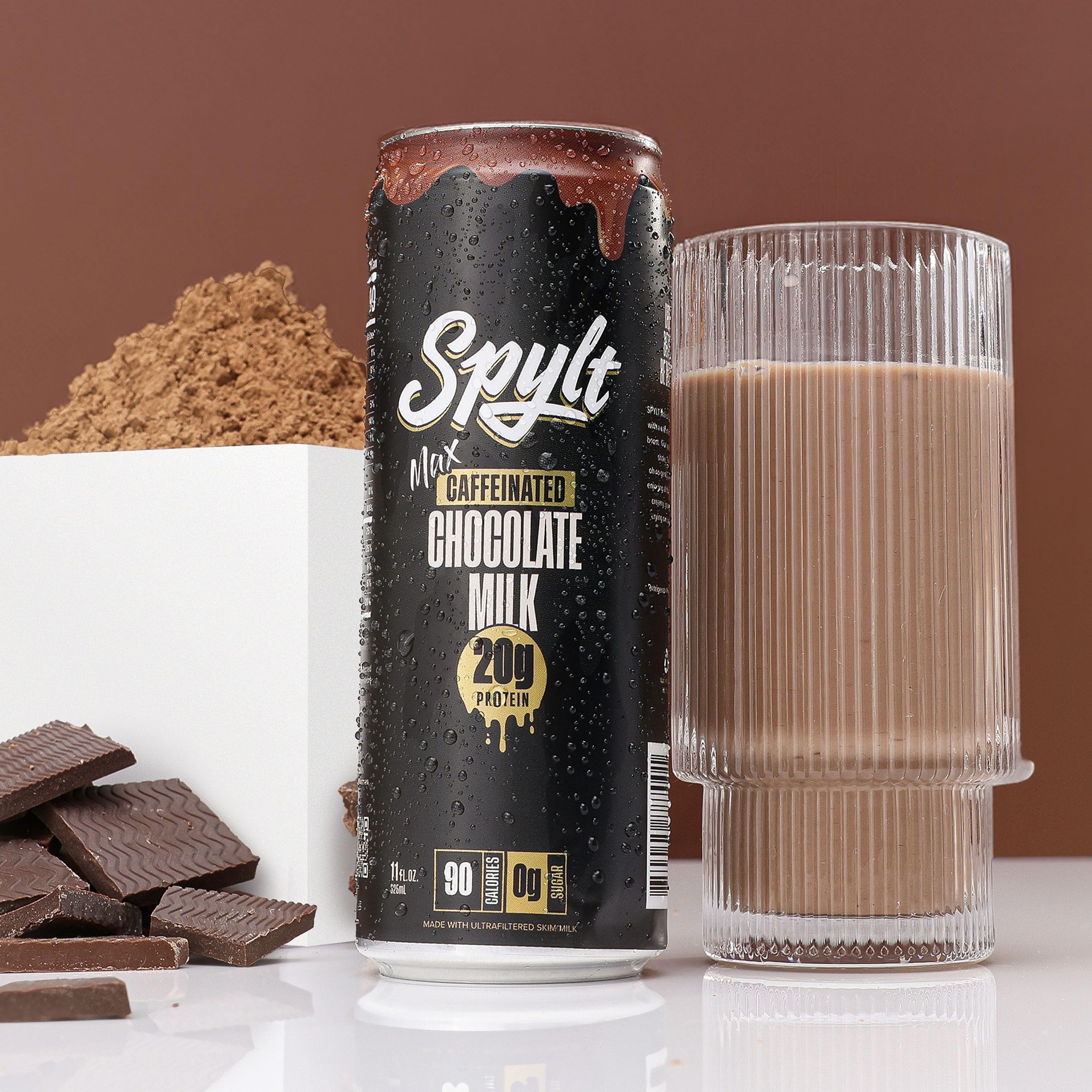 High Protein Milk - 6 Flavor Variety Pack with 60mg Caffeine & 20g Protein - 90 Calories, Ready to Drink, Sugar Free, Lactose Free Milk, Perfect for Workout Recovery & Afternoon Pick Me Up - 12 Count