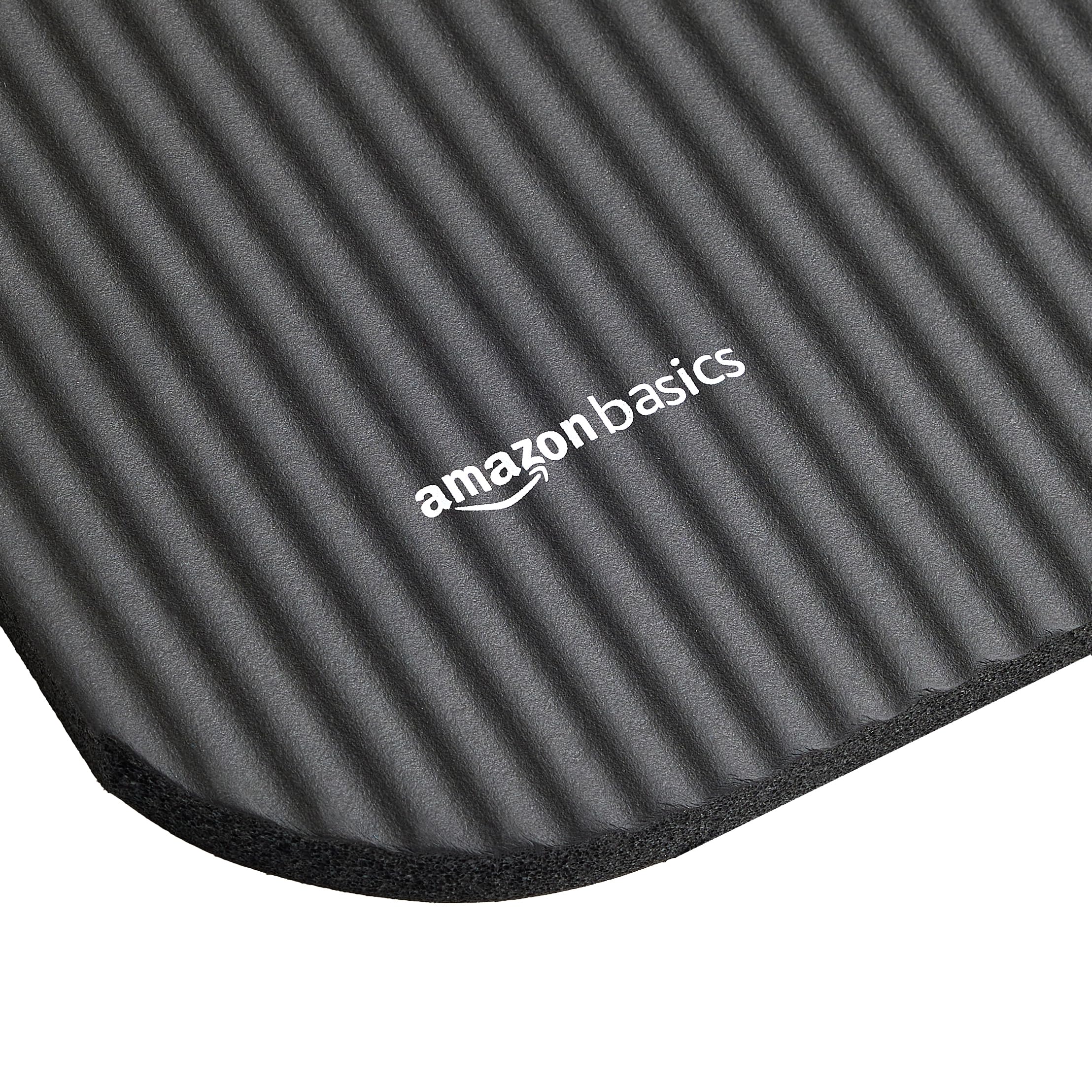 Amazon Basics 1/2 Inch Extra Thick Exercise Yoga Mat with Carrying Strap, Cushioned Support, for Fitness and Gym Workouts