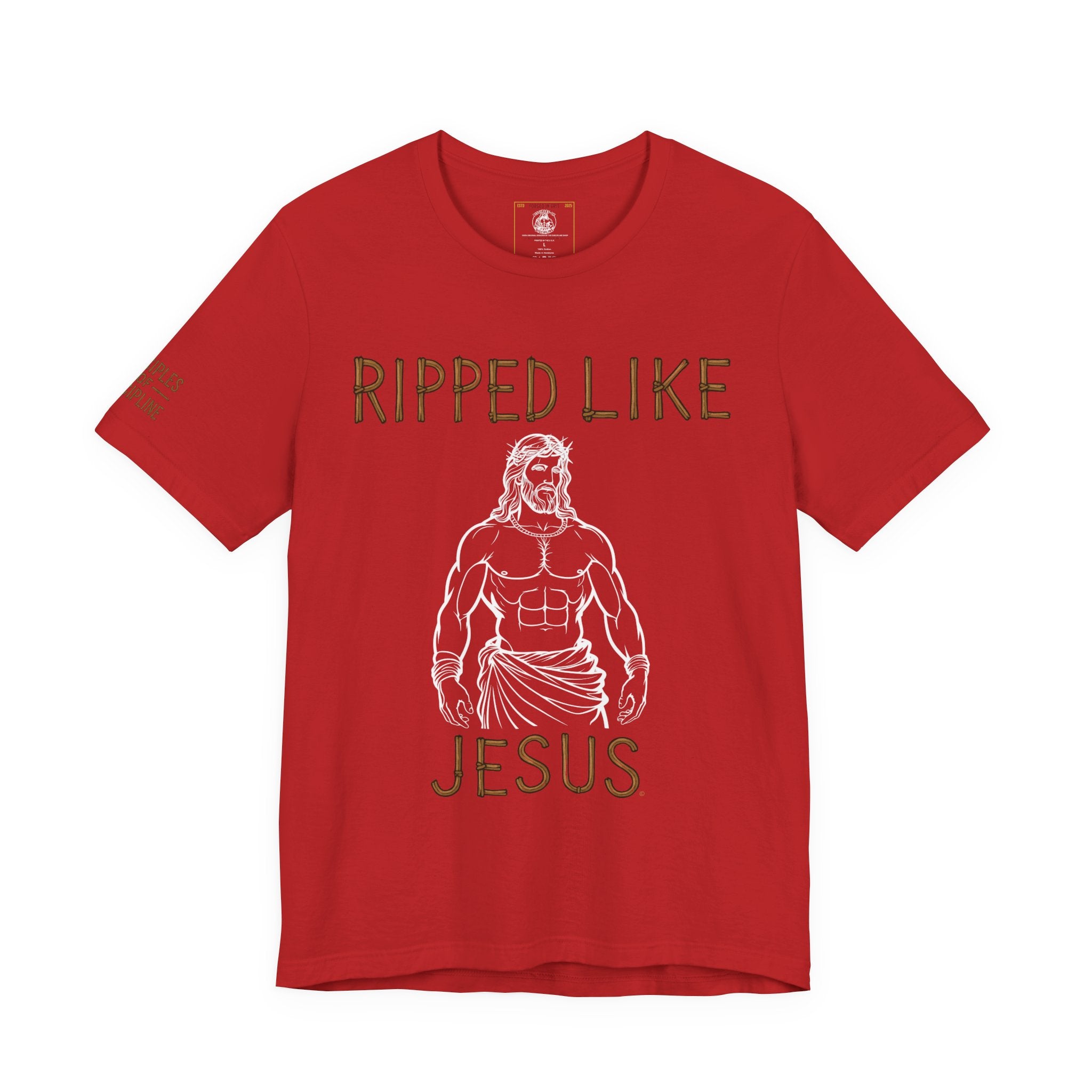 Ripped Like Jesus Tee - Discipline Tracking Tee - Shirt for Fitness Lovers, Motivational Gym Apparel, Casual Wear, Christian Humor