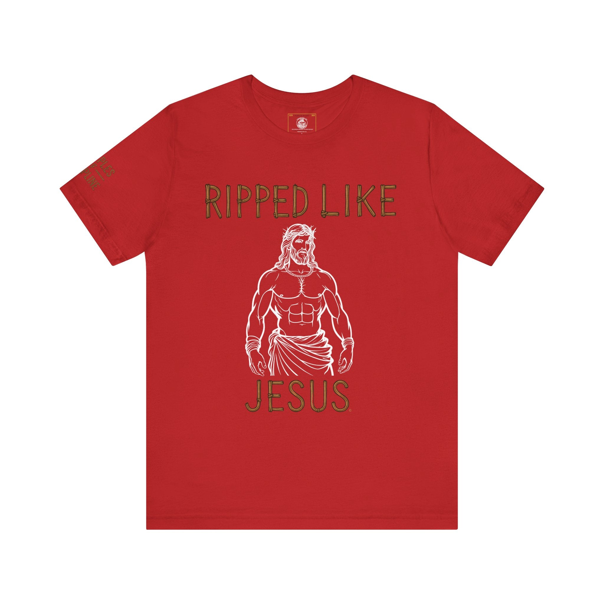 Ripped Like Jesus Tee - Discipline Tracking Tee - Shirt for Fitness Lovers, Motivational Gym Apparel, Casual Wear, Christian Humor