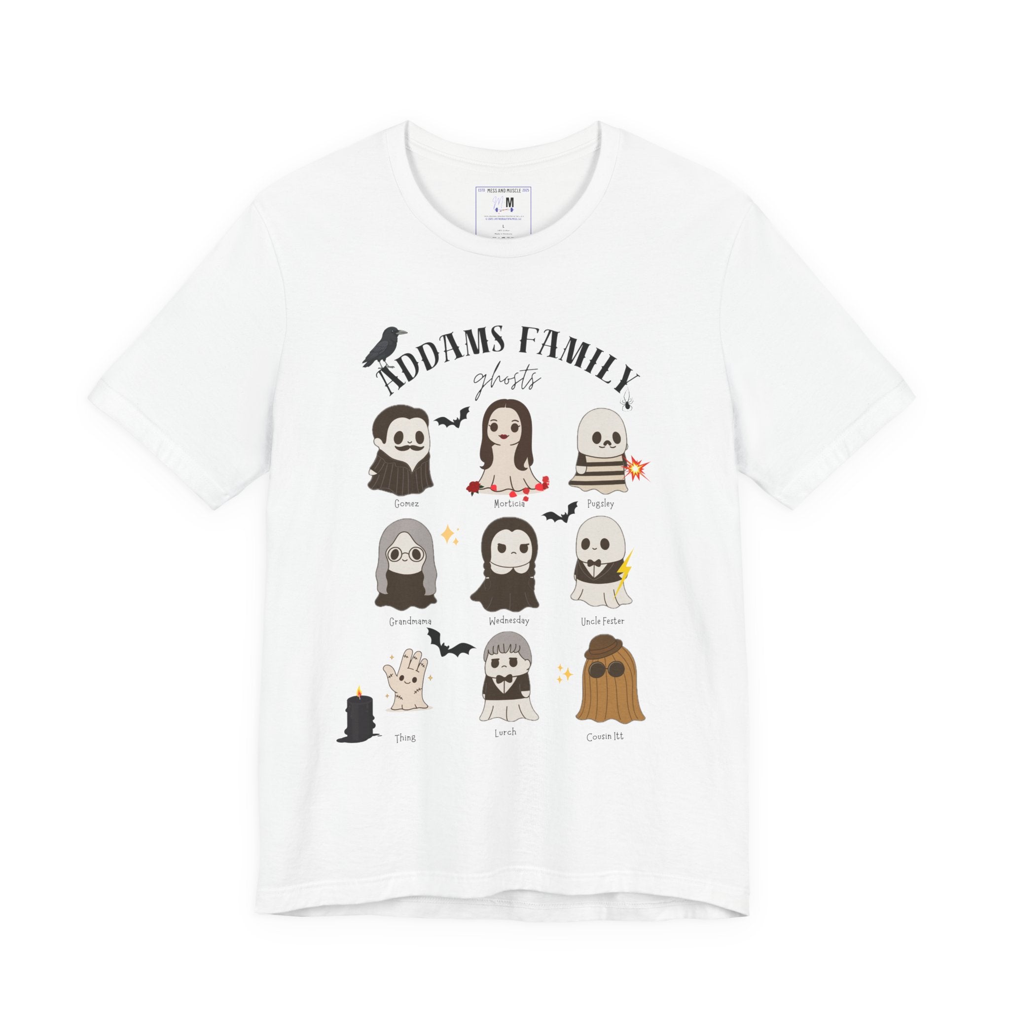 Spooky Family Vibes Tee Addams Family Inspired Short Sleeve T-Shirt, Halloween Shirt, Witchy Apparel, Gift for Horror Lovers