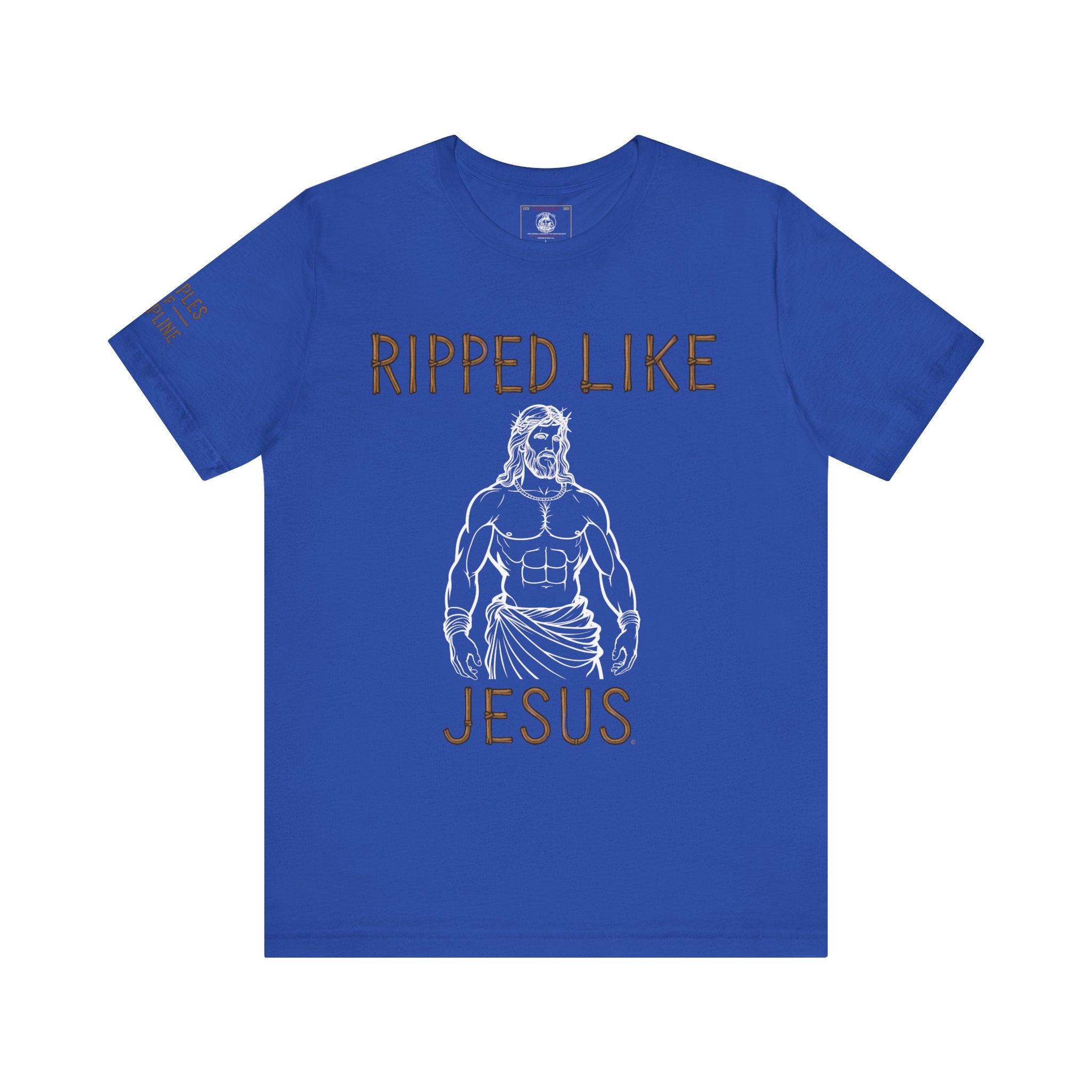 Ripped Like Jesus Tee - Discipline Tracking Tee - Shirt for Fitness Lovers, Motivational Gym Apparel, Casual Wear, Christian Humor
