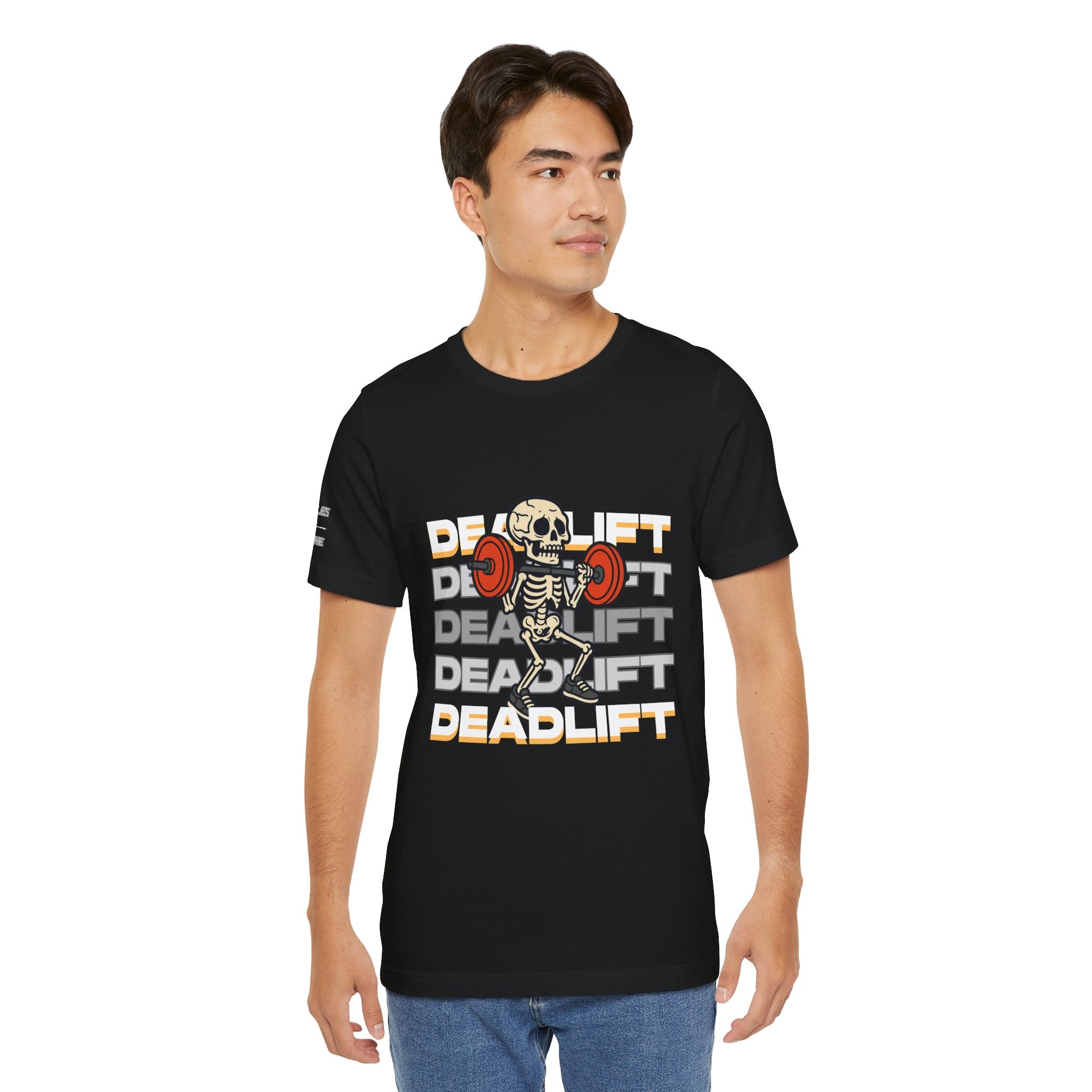 Deadlift Skeleton Shirt – Funny Halloween Gym Workout Tee – Powerlifting Fitness Barbell Skeleton Lifting Weights