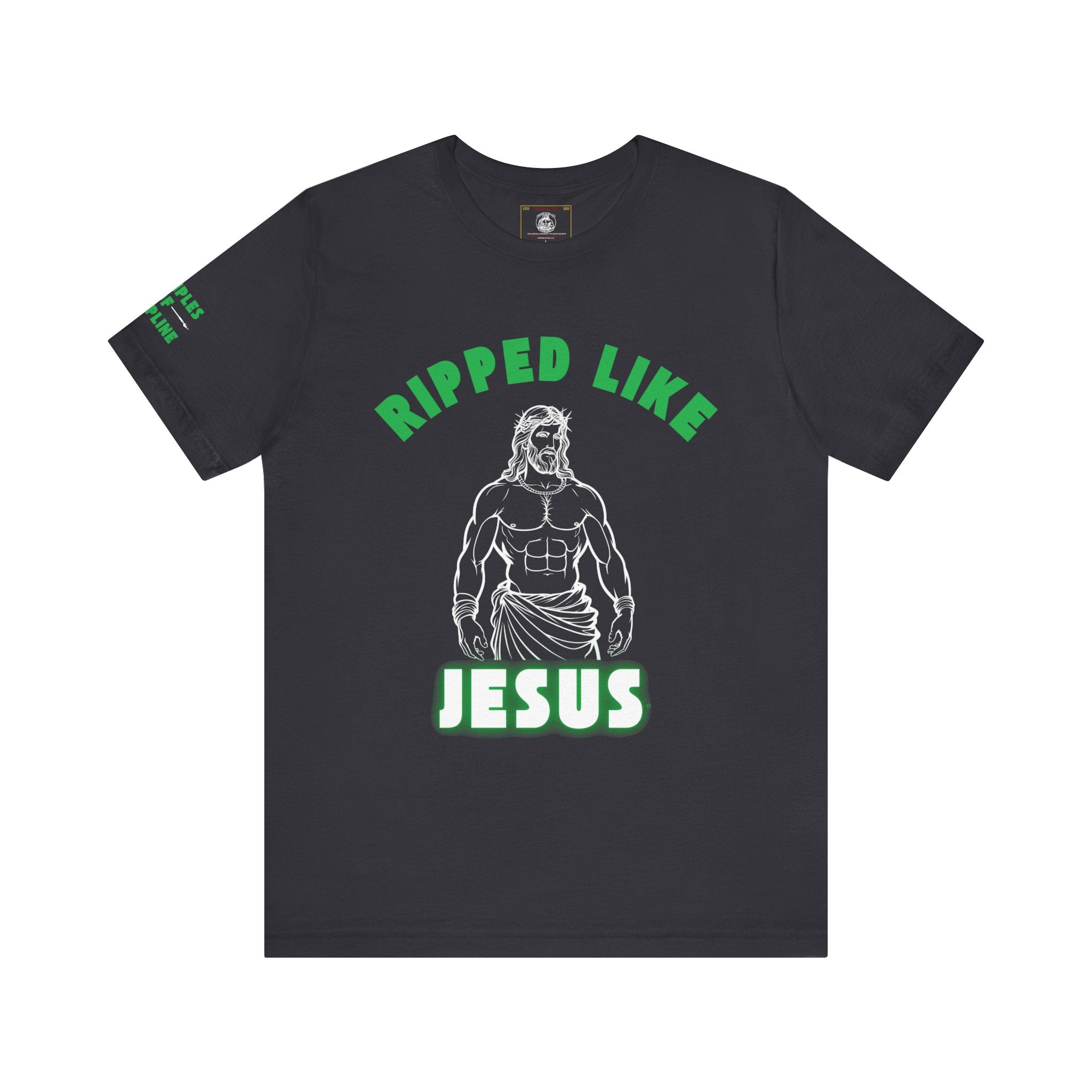 Ripped Like Jesus Tee & Glowing - Unisex Religious Humor Shirt, Fitness Motivation T-Shirt, Workout Top, Funny Christian Apparel