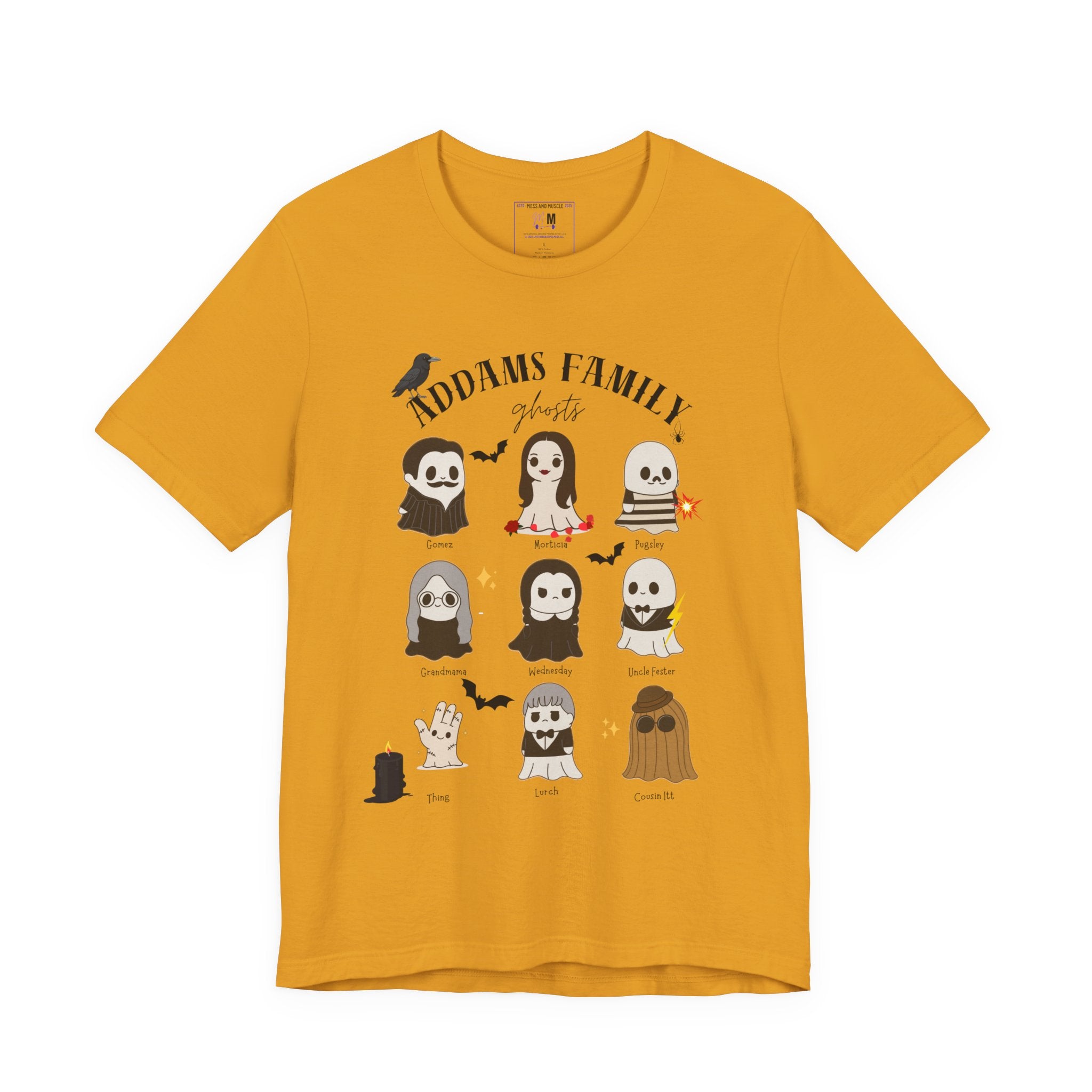 Spooky Family Vibes Tee Addams Family Inspired Short Sleeve T-Shirt, Halloween Shirt, Witchy Apparel, Gift for Horror Lovers