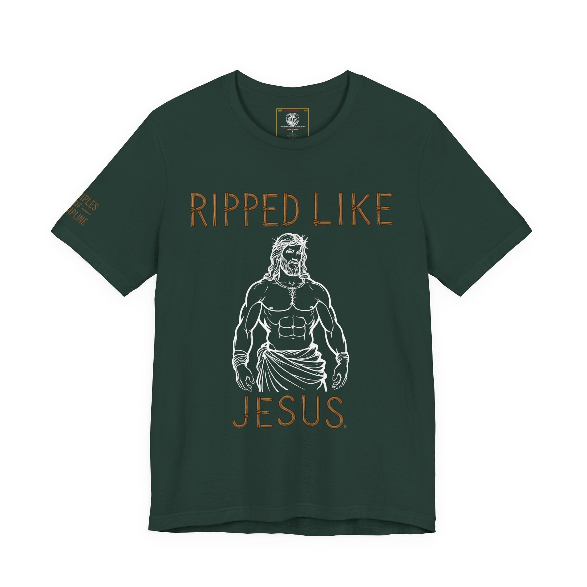 Ripped Like Jesus Tee - Discipline Tracking Tee - Shirt for Fitness Lovers, Motivational Gym Apparel, Casual Wear, Christian Humor