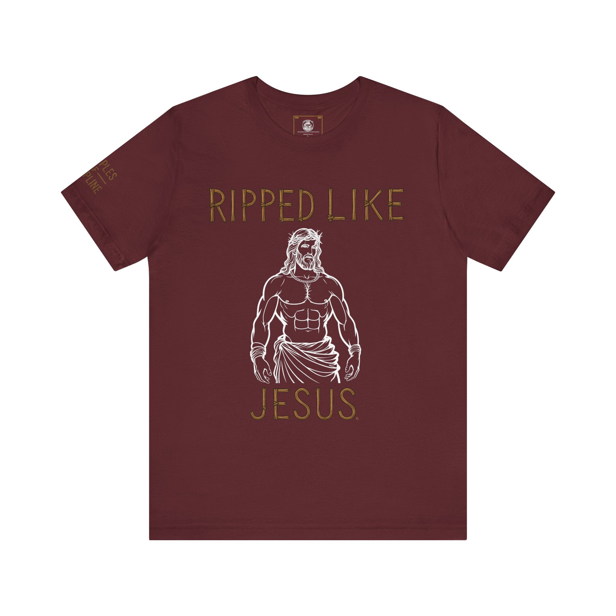 Ripped Like Jesus Tee - Discipline Tracking Tee - Shirt for Fitness Lovers, Motivational Gym Apparel, Casual Wear, Christian Humor