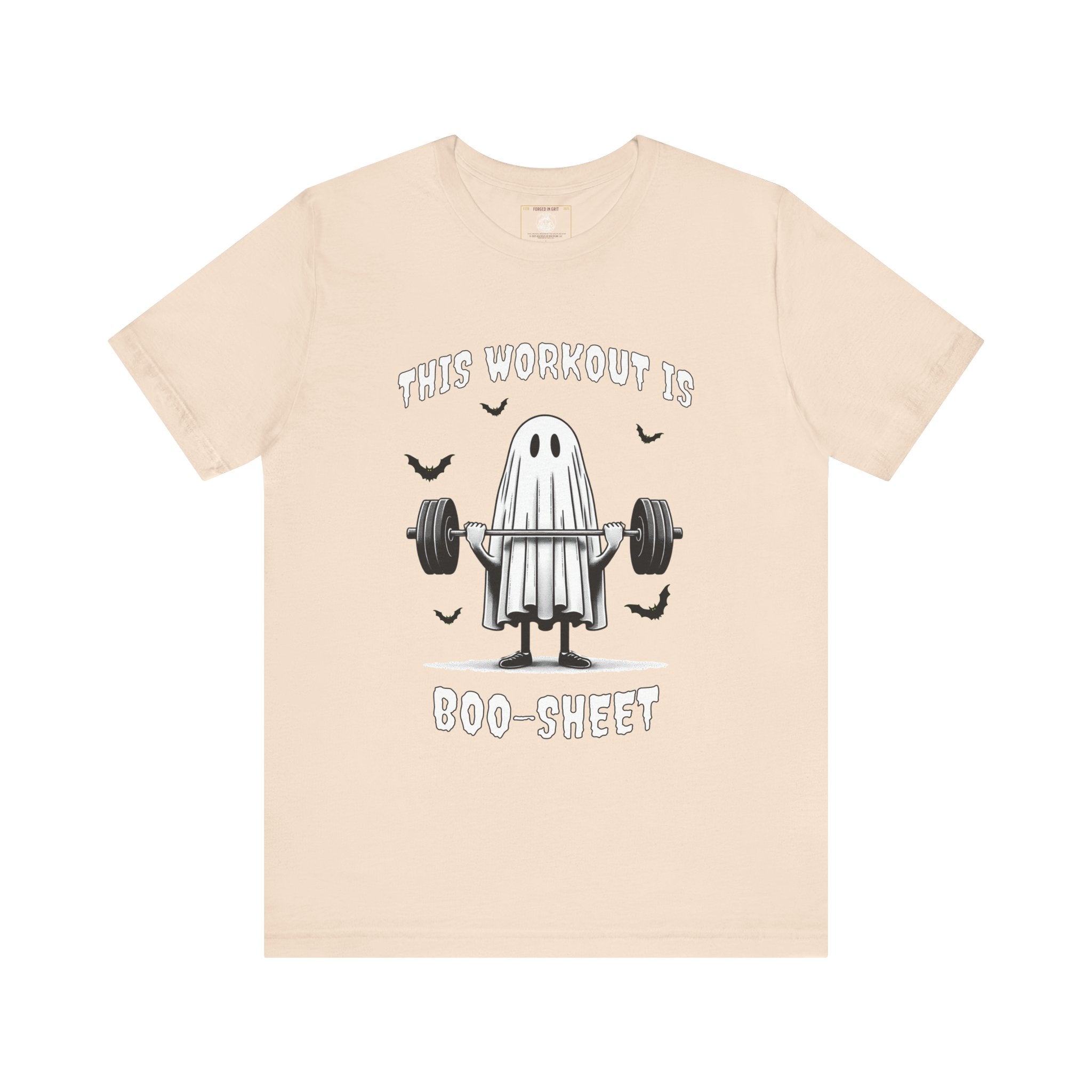 A Ghastly Ghost Complaning that "This Workout is Boo-Sheet" - Halloween Fitness Fun Tee