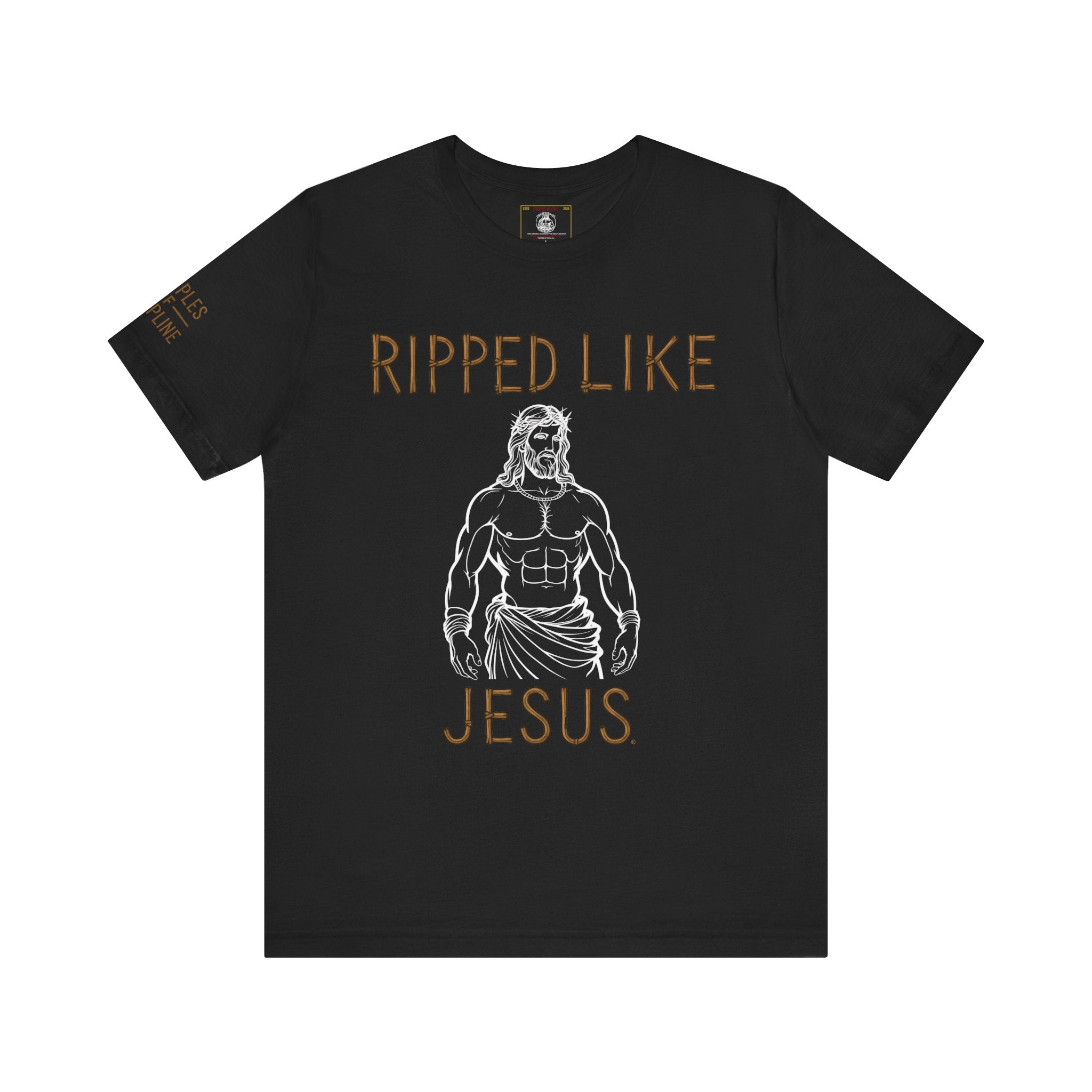 Ripped Like Jesus Tee - Discipline Tracking Tee - Shirt for Fitness Lovers, Motivational Gym Apparel, Casual Wear, Christian Humor